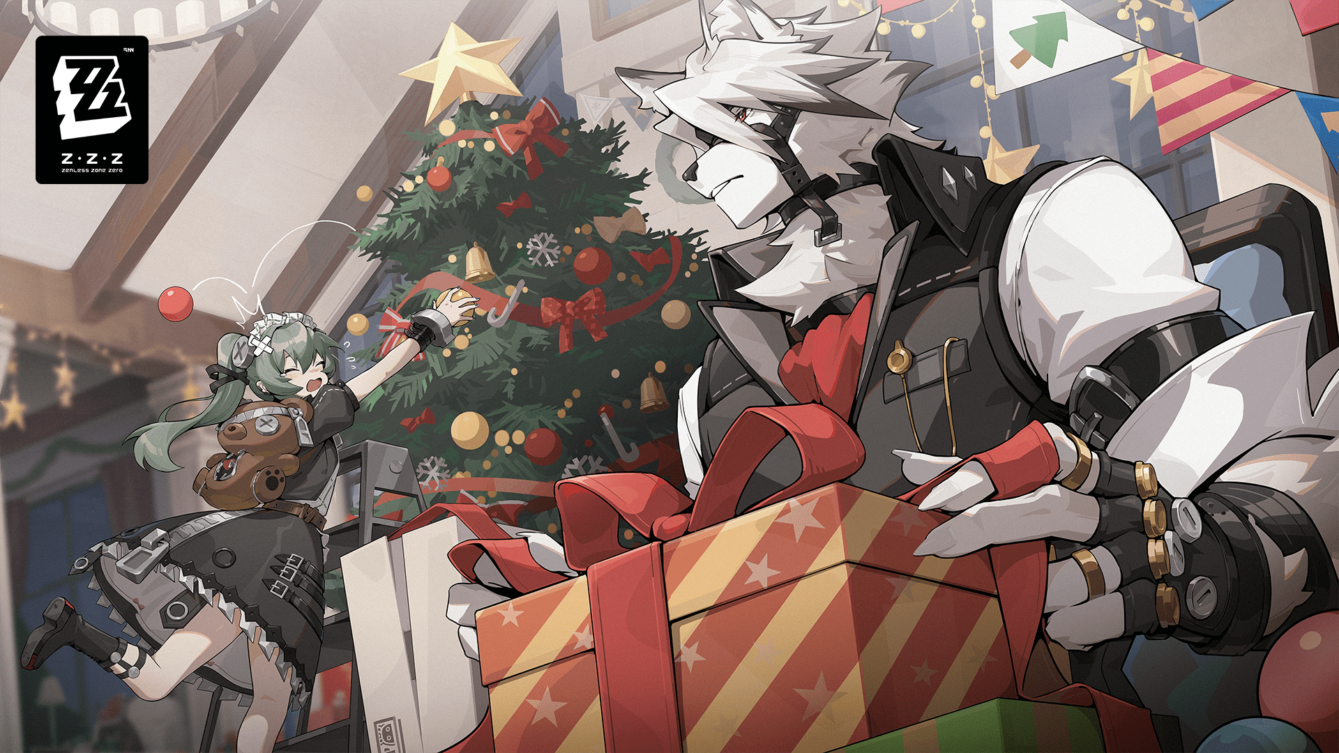 1920x1080 ZZZ Corin & Lycaon Christmas Day Wallpaper