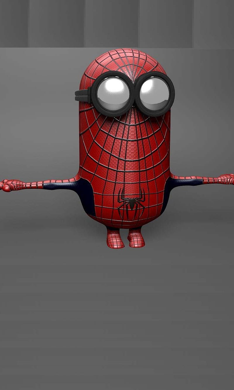 800x1333 Minion Spiderman, adorable, cute, minion, spiderman, HD phone wallpaper
