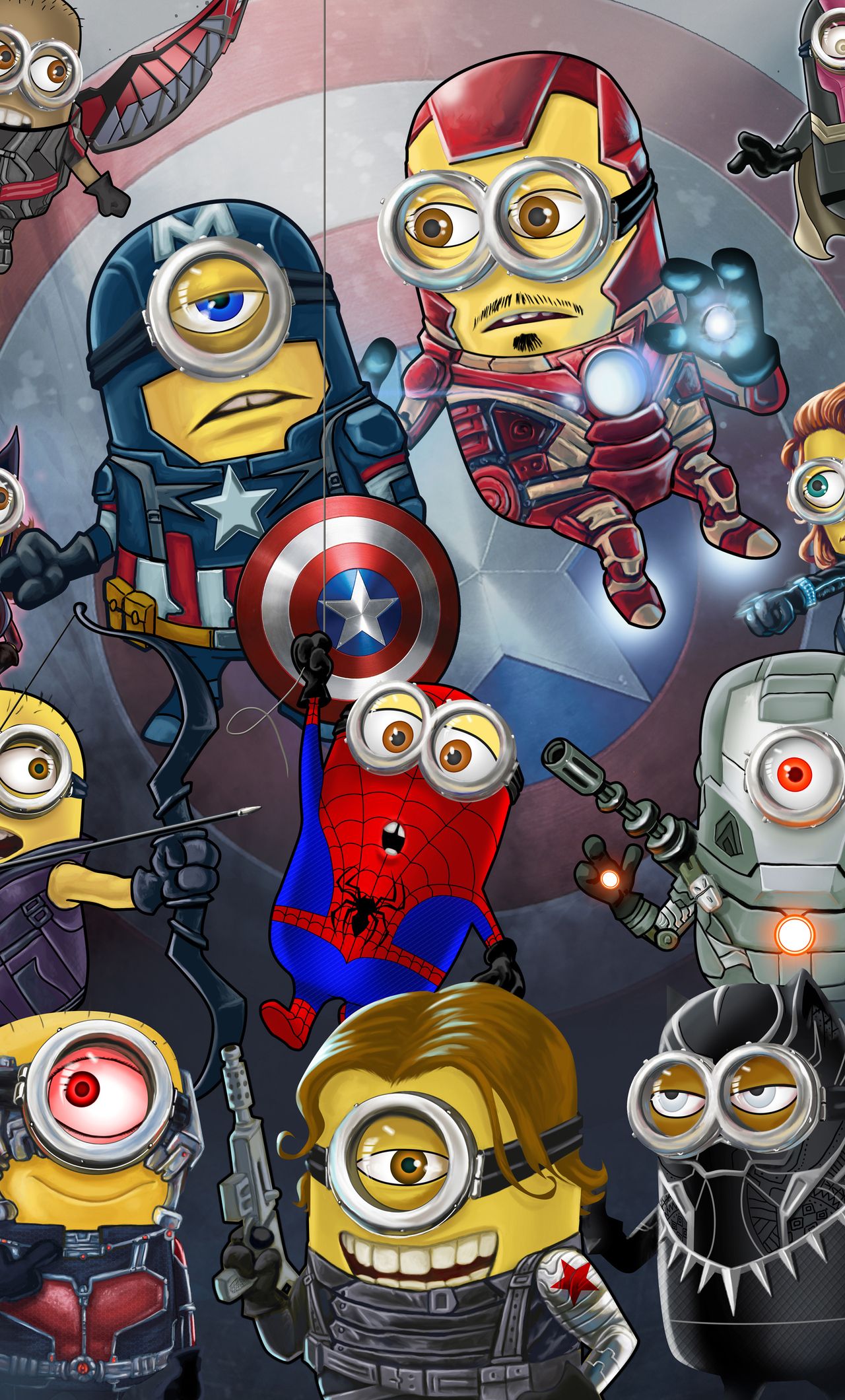 1280x2120 Minion Avengers Wallpaper