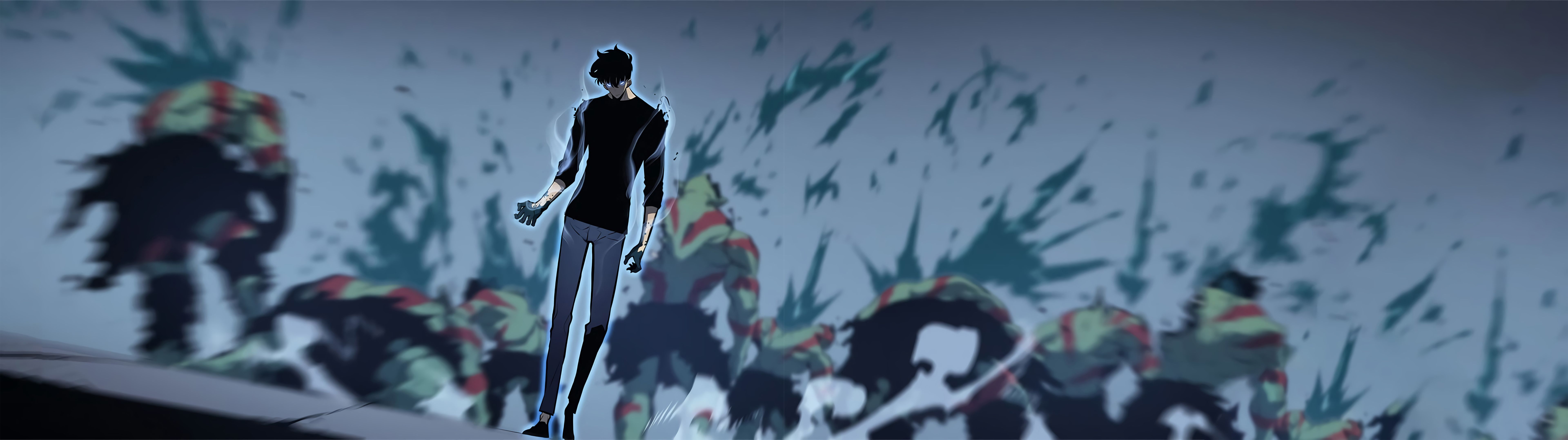 7680x2160 Desktop wallpaper: Sung Jin Woo, Beru (Solo Leveling), Anime 4K free download for PC. 998432