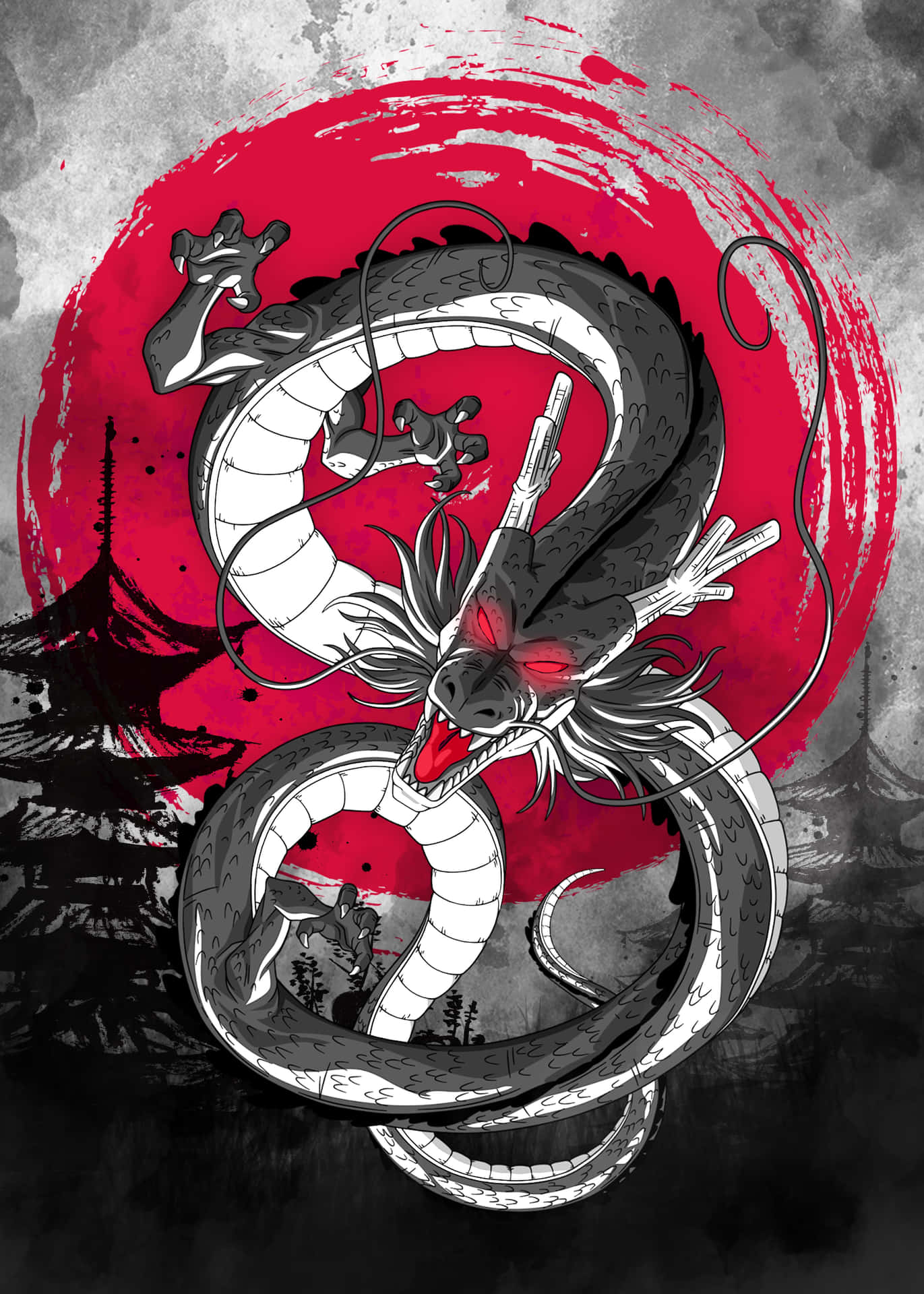 1371x1920 Shenron Wallpaper
