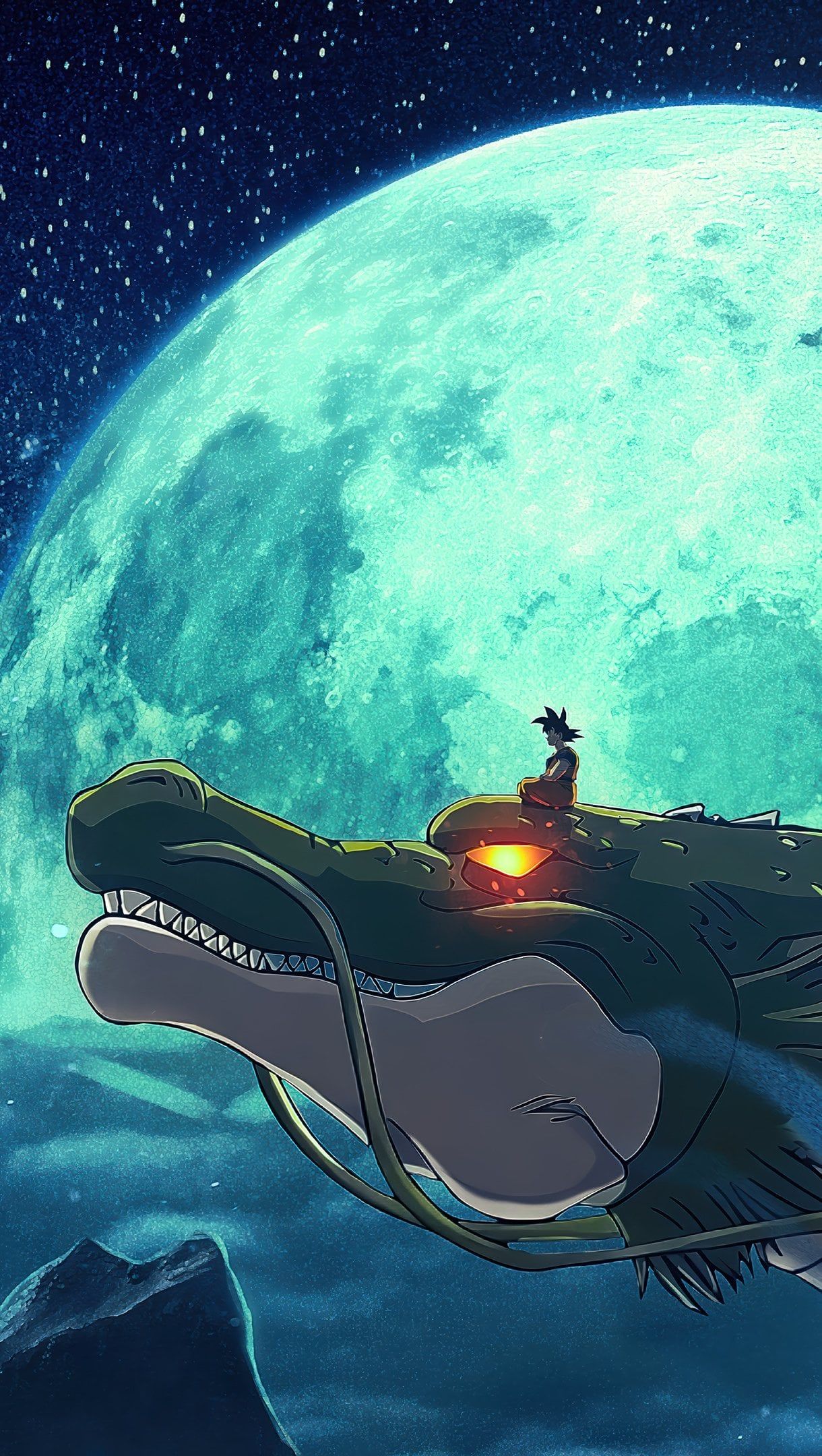 1220x2160 Goku and Shenron from Dragon Ball Anime Wallpaper 4K for iPhone and Mobile Phone