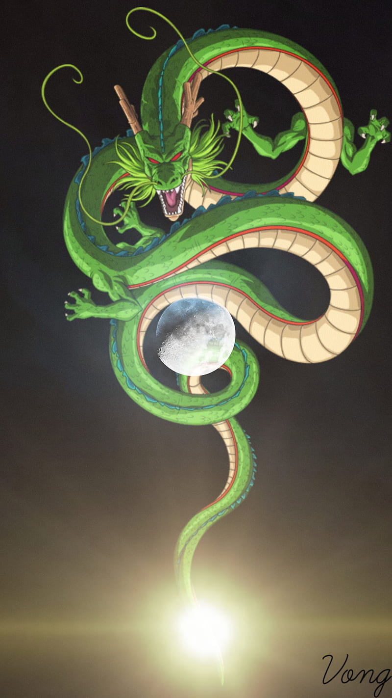 800x1422 Shenron, anime, ball, dragon, dragon ball, dragon ball z, galaxy, manga, moon, HD phone wallpaper