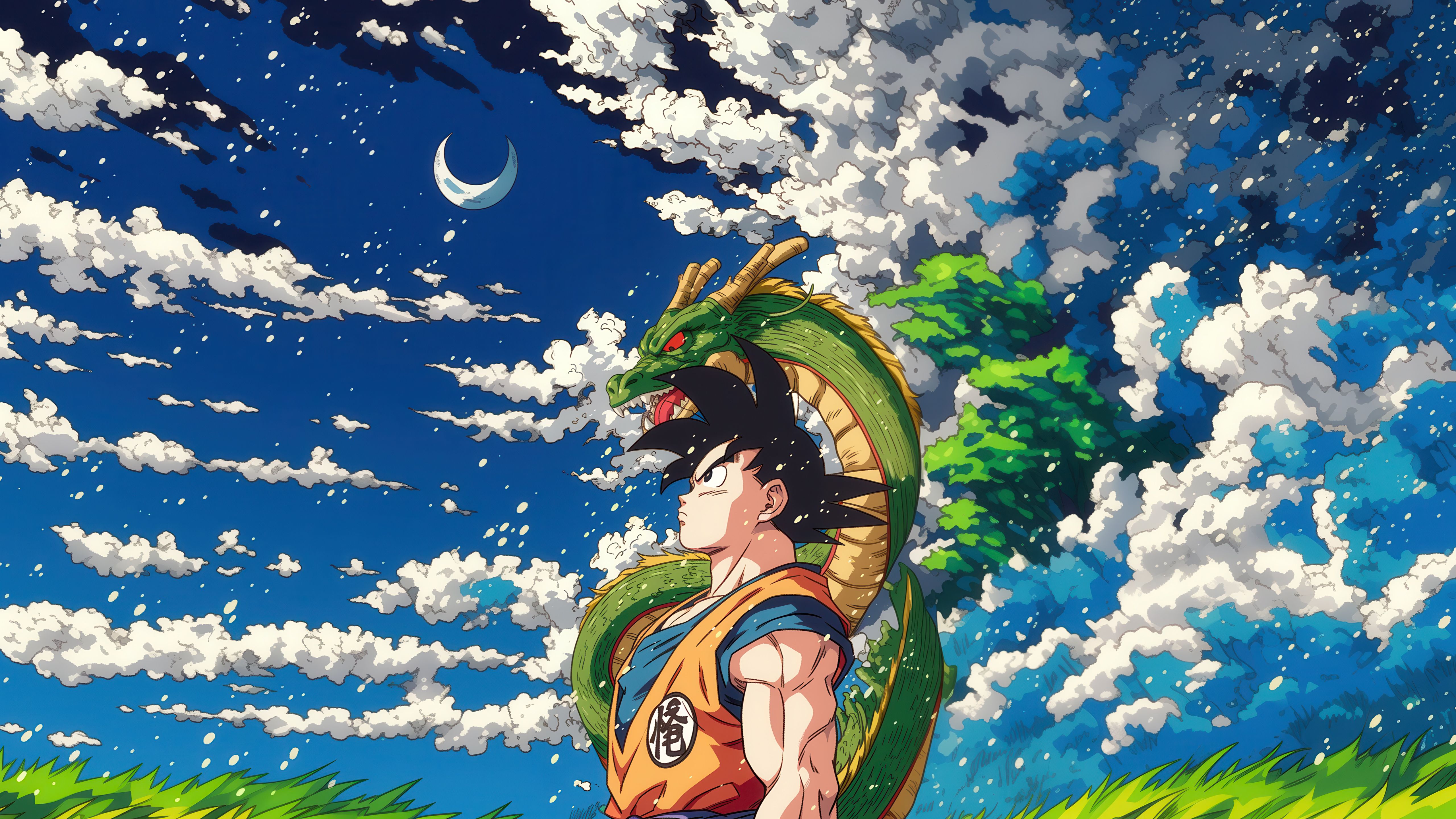 5120x2880 Son Goku Wallpaper 4K, Shenron, Dragon Ball Z, 5K