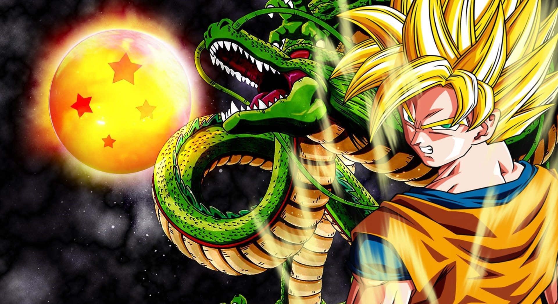 1920x1045 Download Dragon Ball Z Goku With Shenron Wallpaper