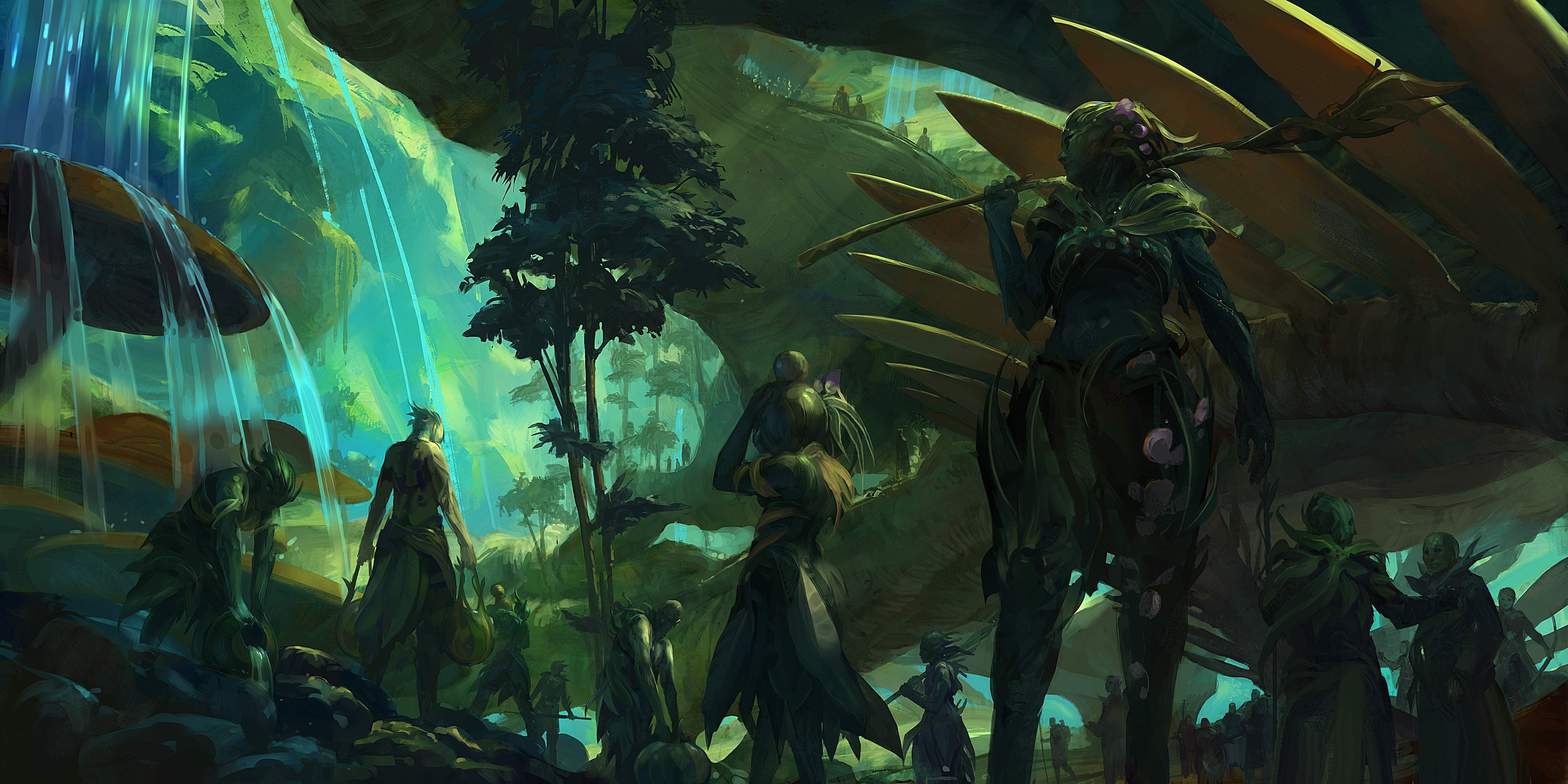 5100x2550 Sylvari Enchantment: Guild Wars 2 4K Ultra HD Concept Art Wallpaper
