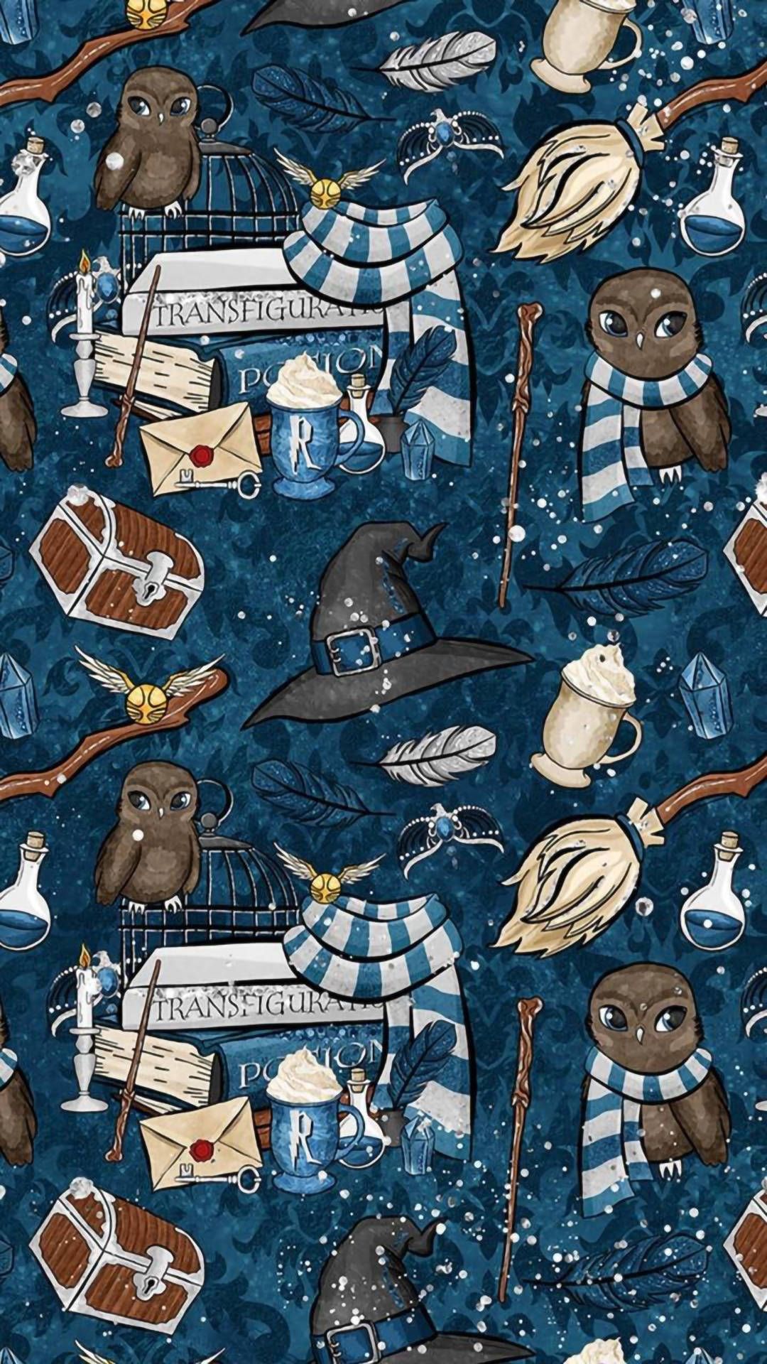 1080x1920 Download Aesthetic Harry Potter Ravenclaw Blue Things Wallpaper