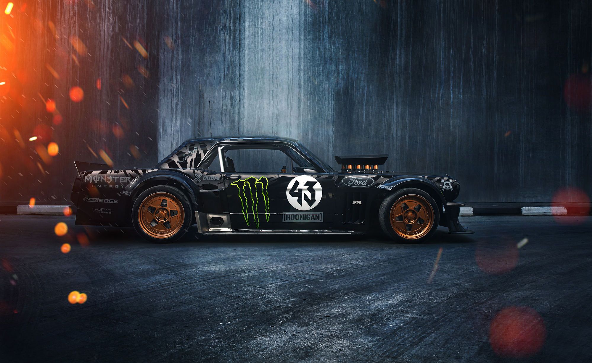 2000x1228 Wallpaper seven, Gymkhana, Side, Ken Block, Hoonicorn, 845 hp, RTR for mobile and desktop, section ford, resolution 2000x1228