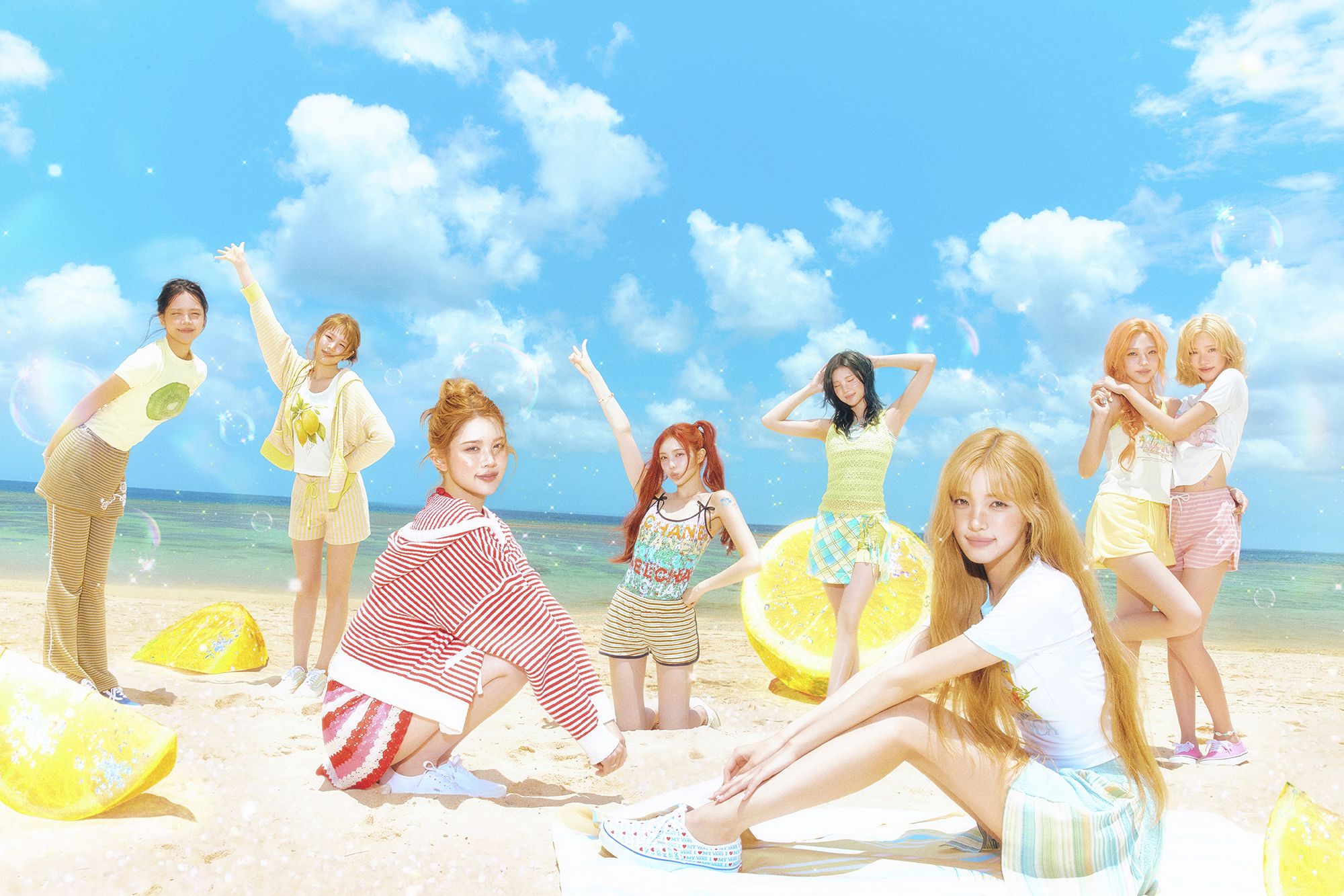 2000x1333 Hearts2Hearts 2nd Mini Album: Lemon Tang (Teaser Image BEACH Ver. & Units)