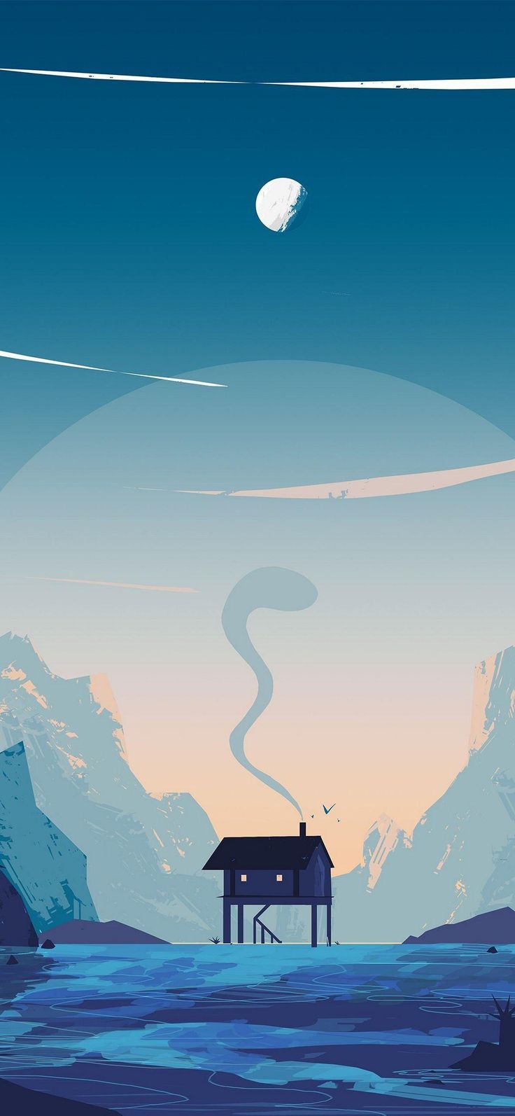 736x1594 Beautiful and Premium Wallpaper. Vector illustration wallpaper, Blue illustration wallpaper, Mobile wallpaper