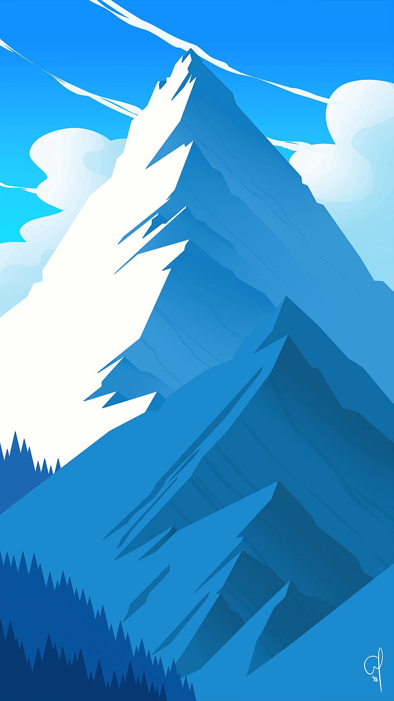 800x1422 Mountains, peak, art, vector, landscape, HD phone wallpaper