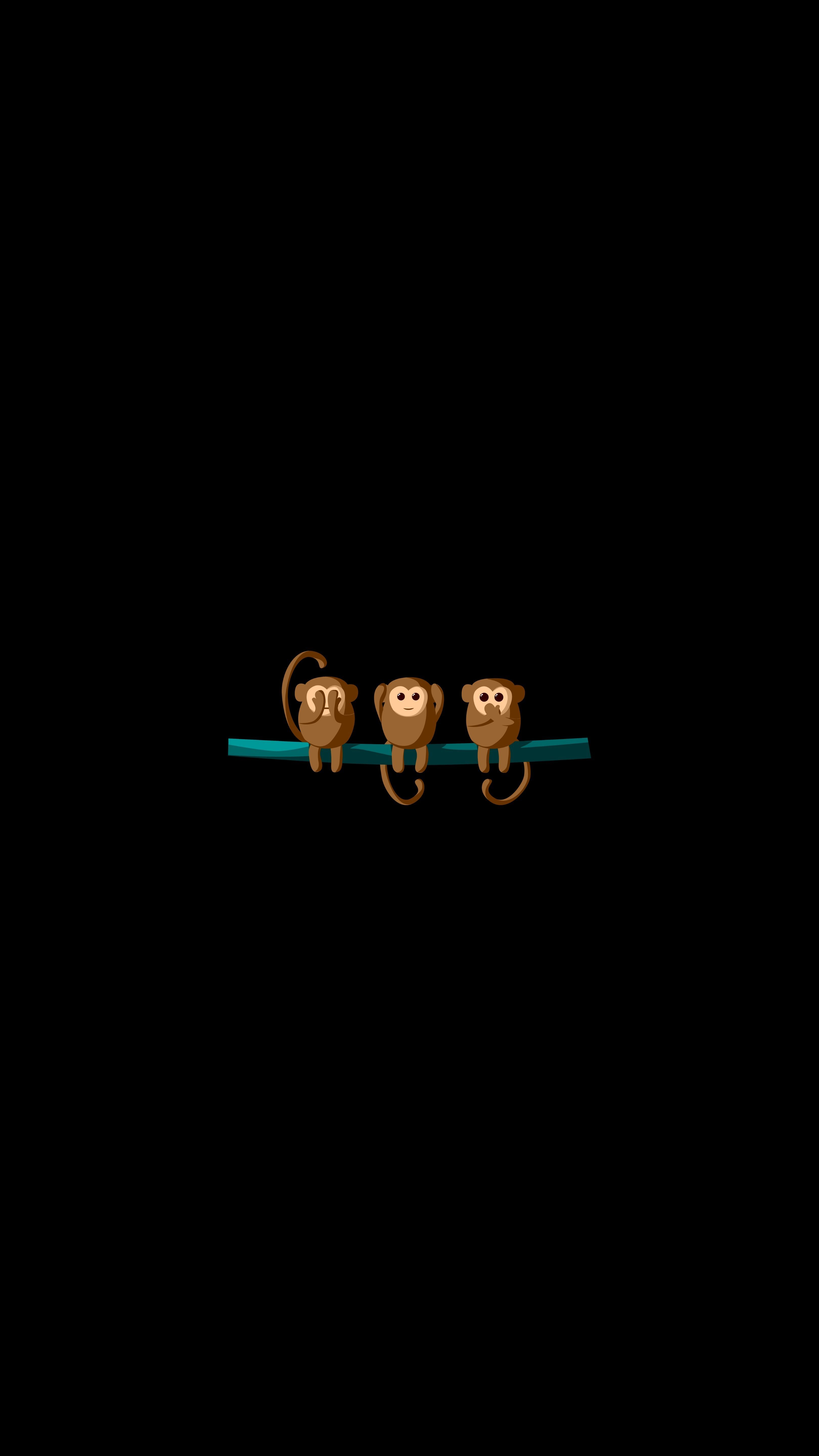 3240x5760 Phone wallpaper: Art, Vector, Monkeys, Branch 83709
