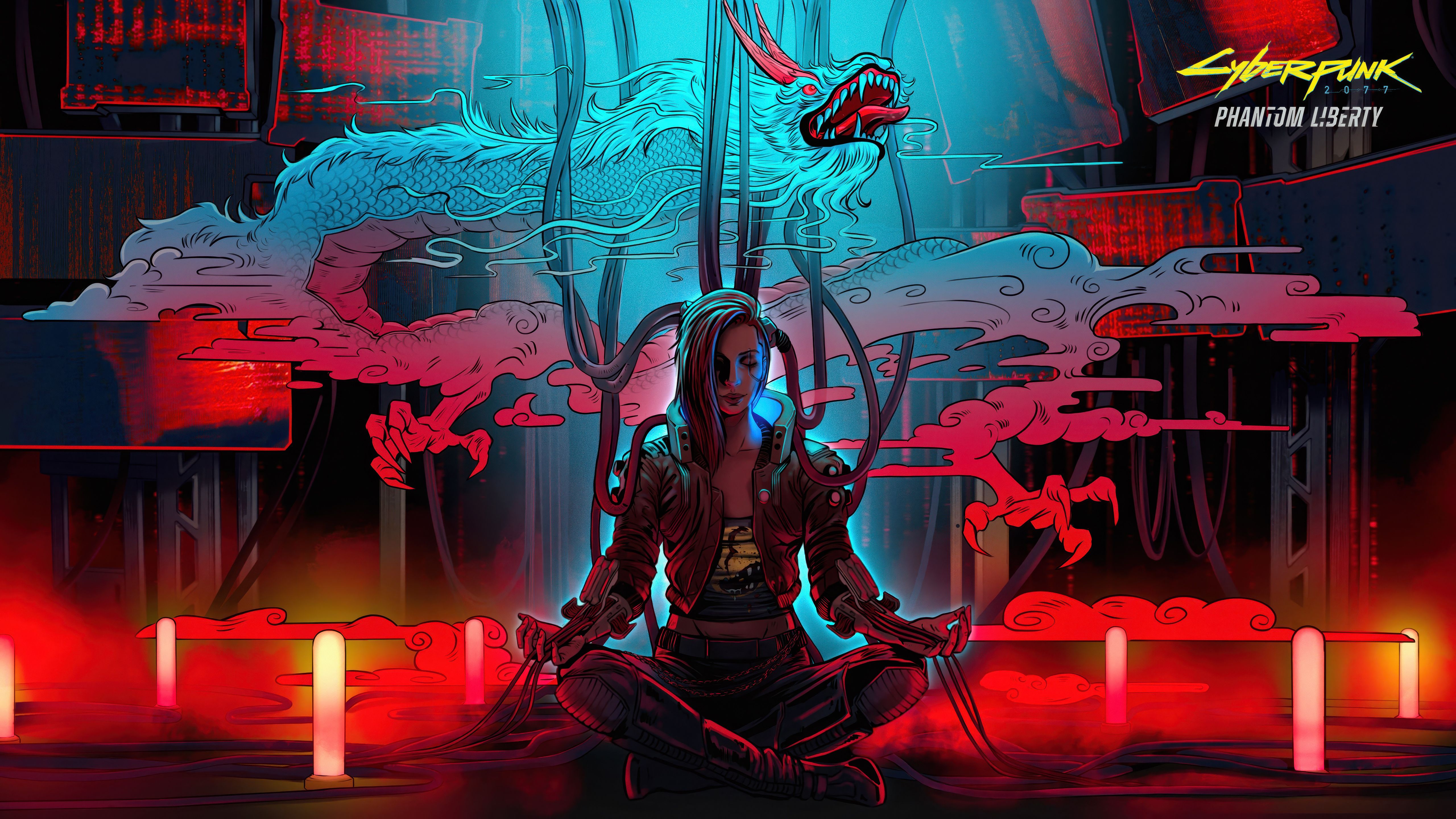5120x2880 Cyberpunk 2077: Phantom Liberty Wallpaper 4K, Dragon, V (Cyberpunk)
