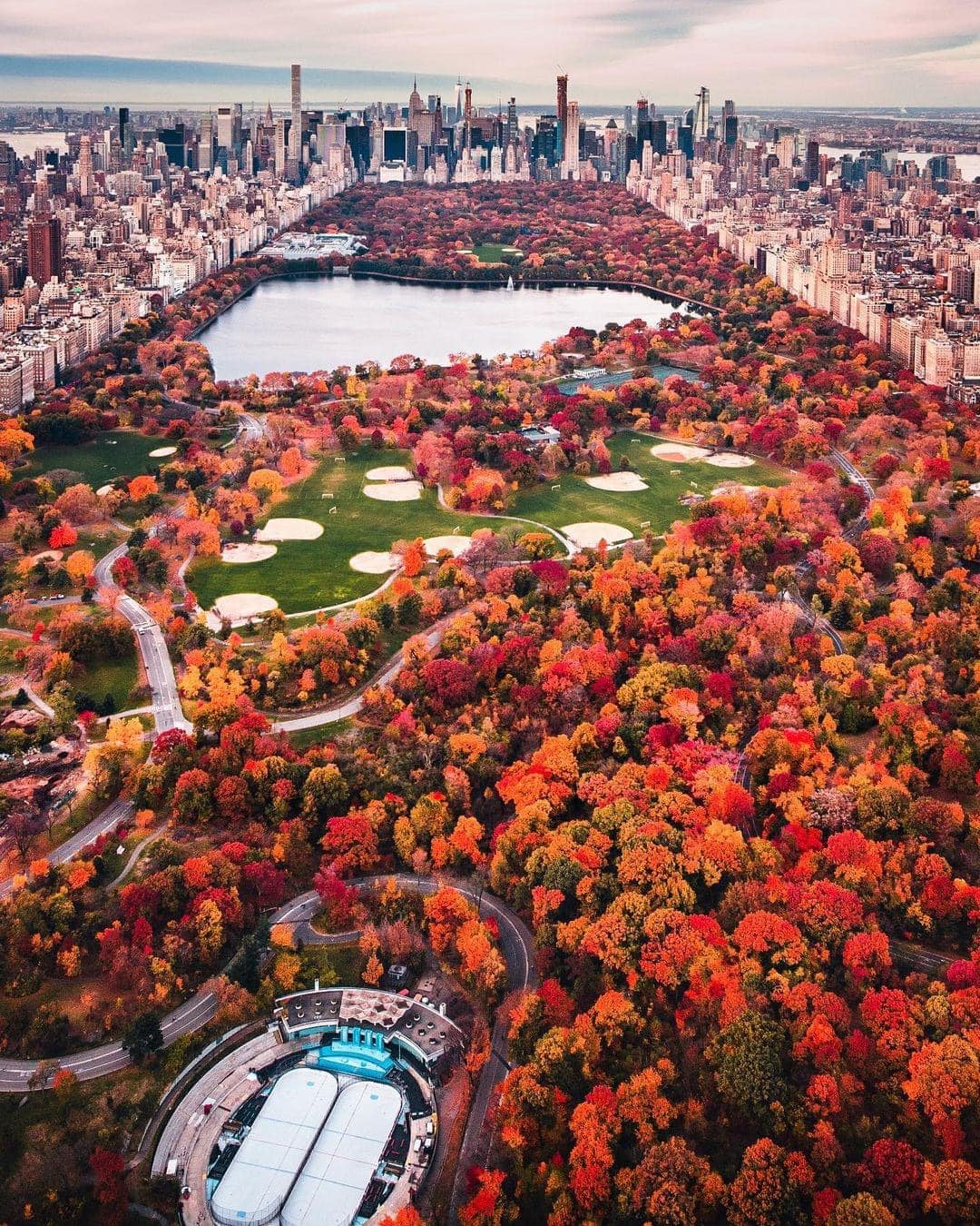 1080x1350 Autumn in New York Park as seen from above