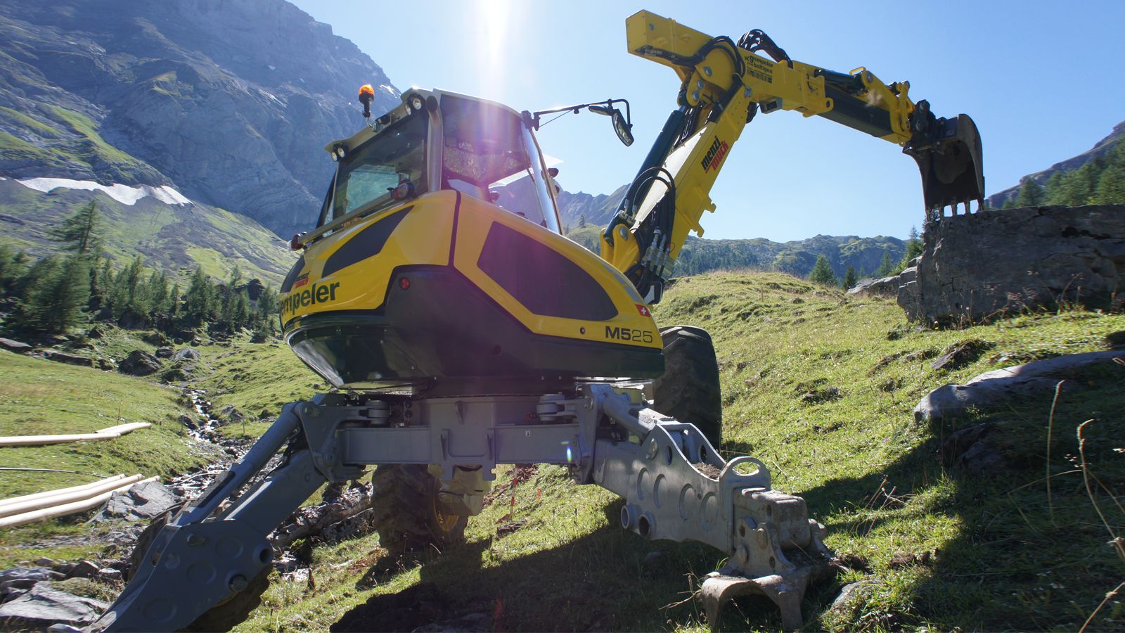 1600x900 Menzi M525 excavator specs & dimensions (2013)