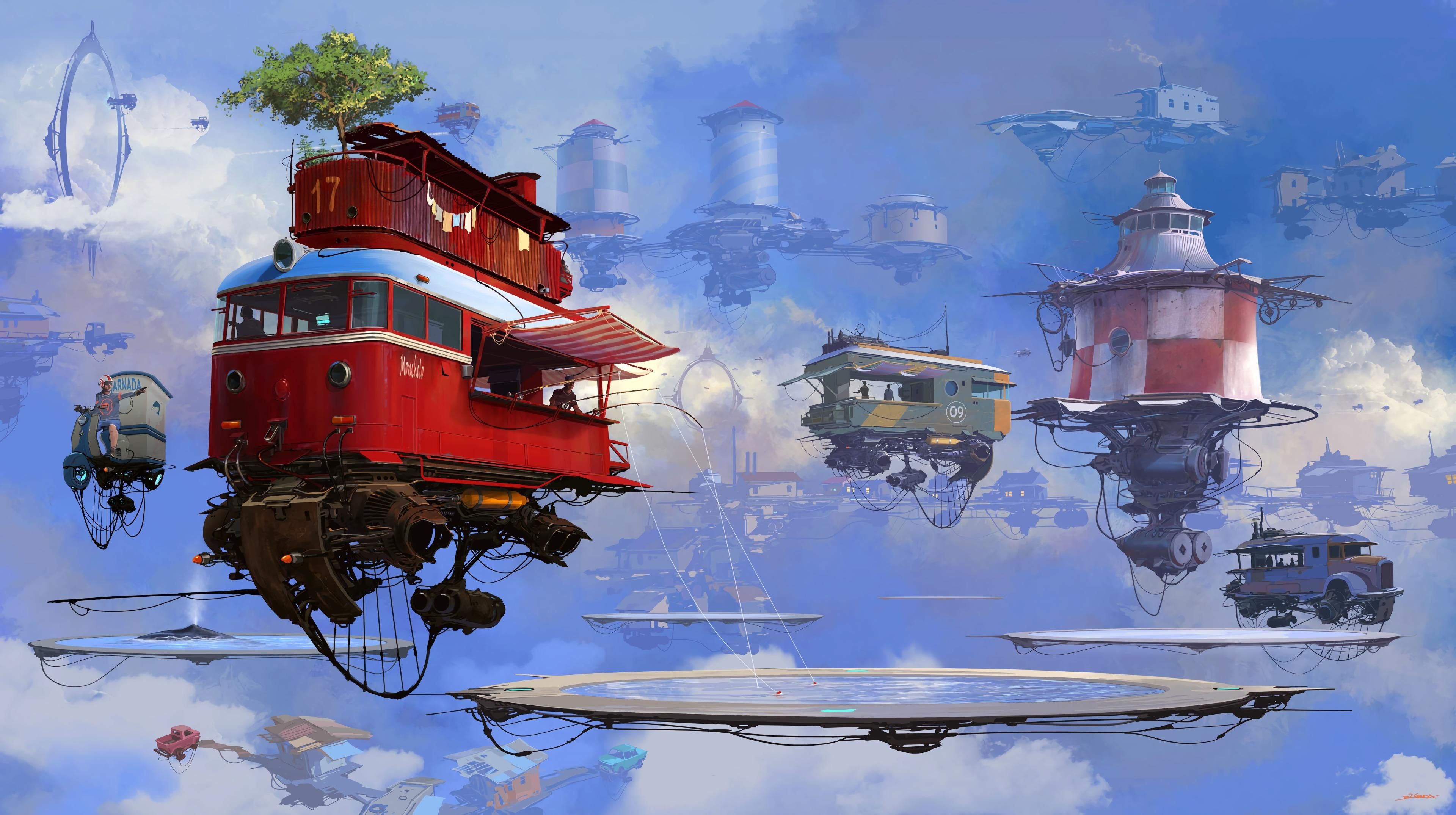3840x2150 Futuristic Sci Fi Flying Vehicles HD Wallpaper By Alejandro Burdisiox2150