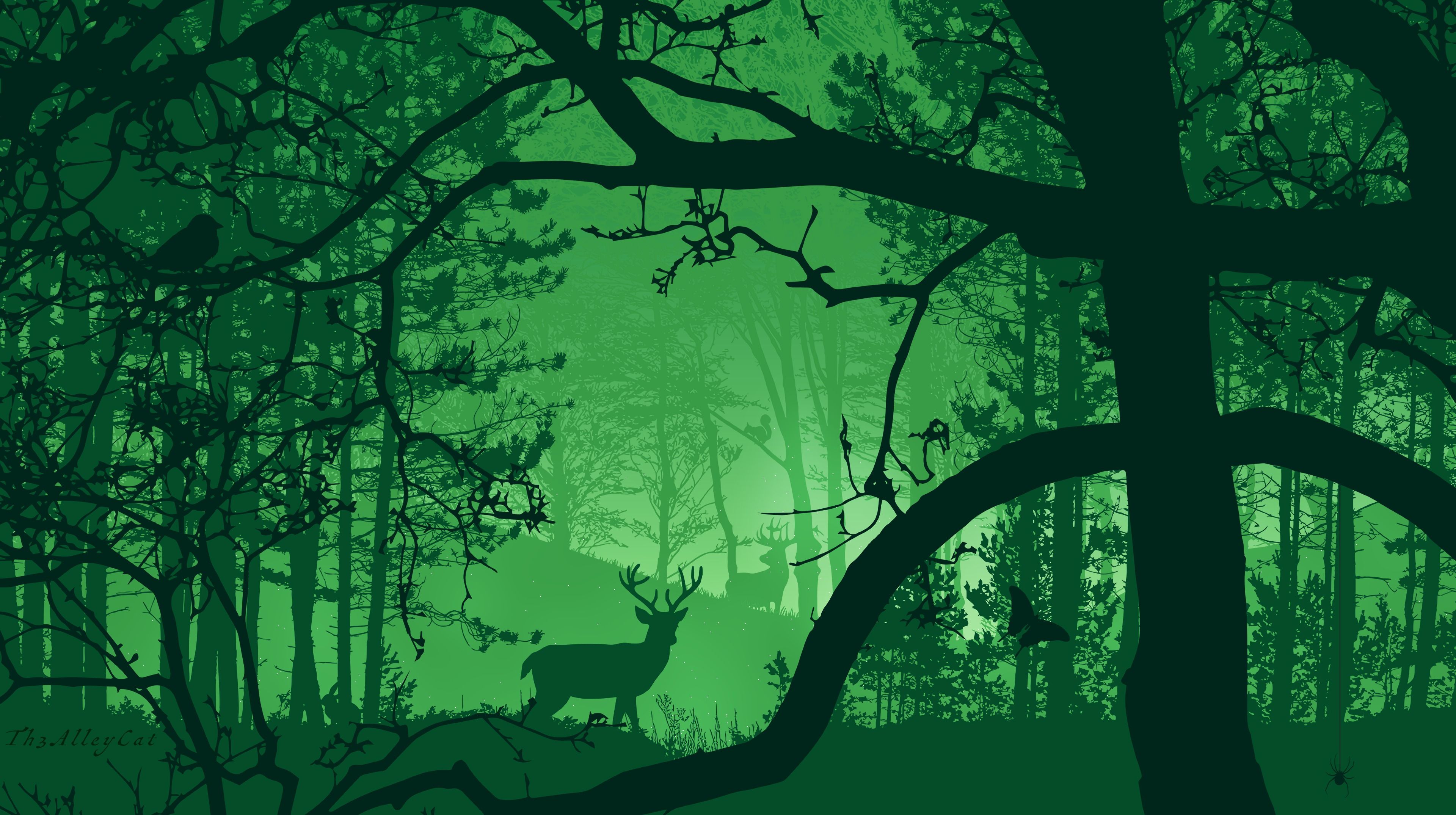 3840x2150 Wallpaper Green, Tree, Nature, Branch, Natural Landscape, Background Free Image