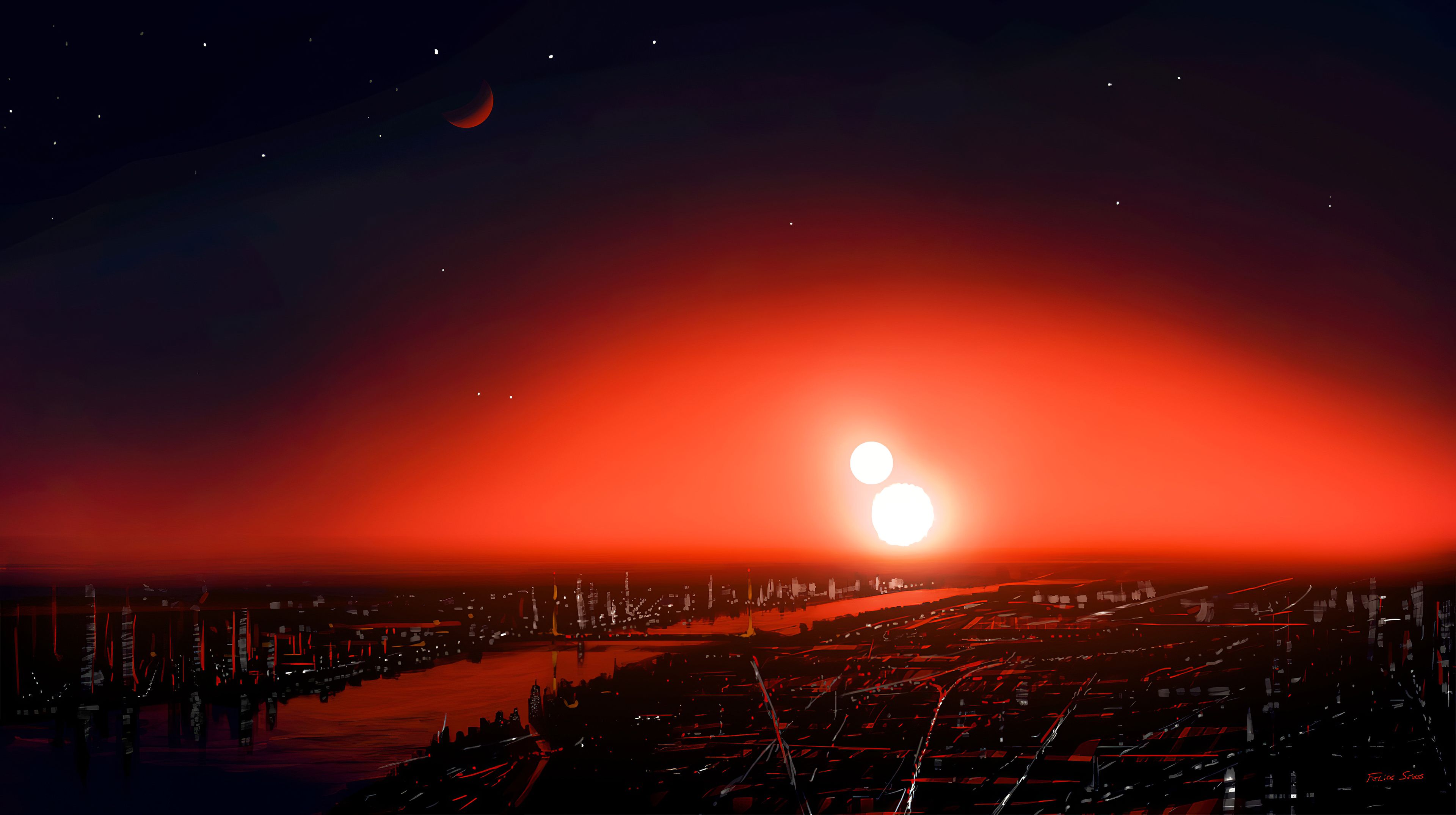 3840x2150 Download Cityscape Artistic City HD Wallpaper