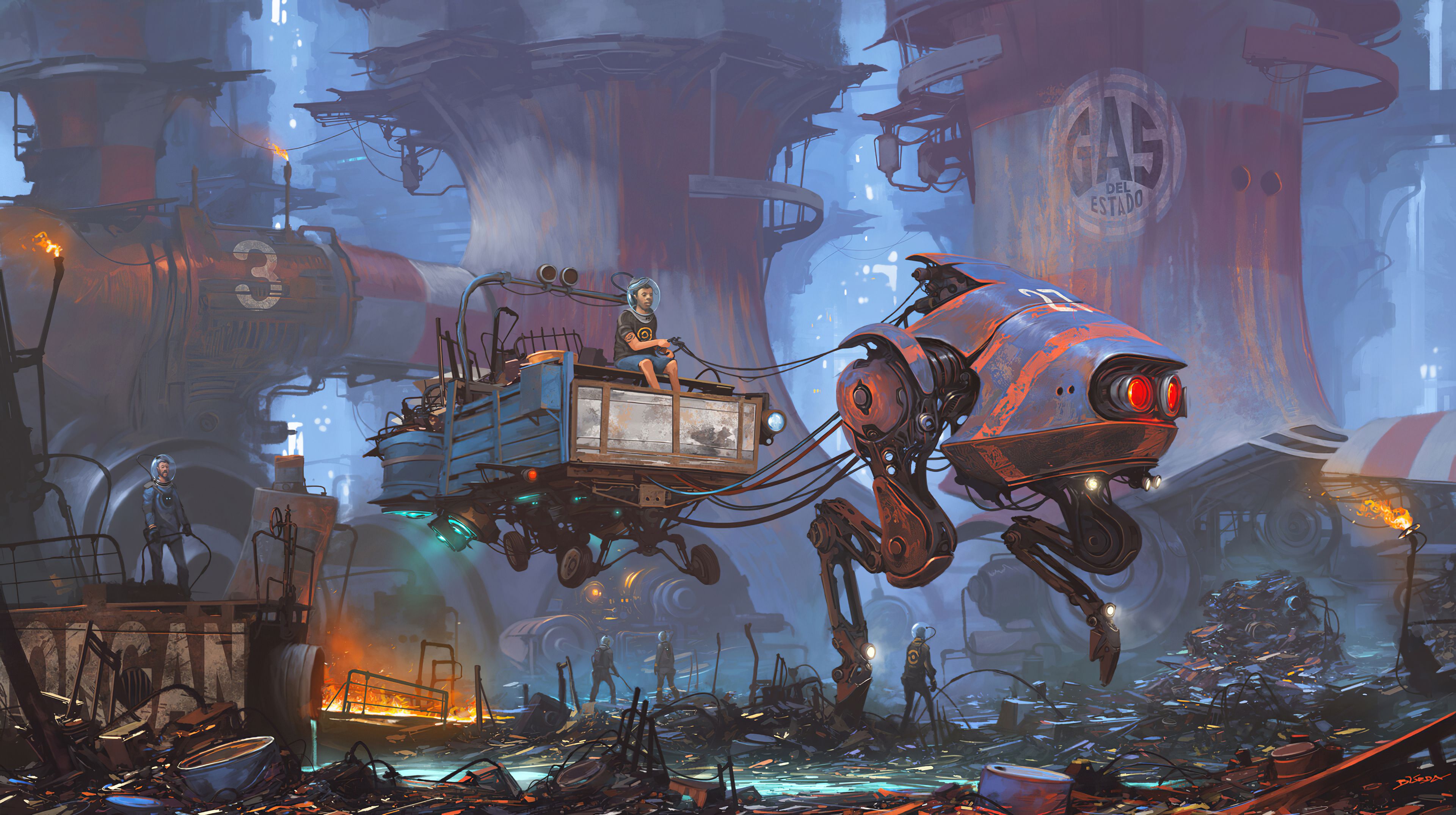 3840x2150 Cartoneros Sci Fi Ride 4k Wallpaper, HD Artist Wallpaper, 4k Wallpaper, Image, Background, Photos and Picture