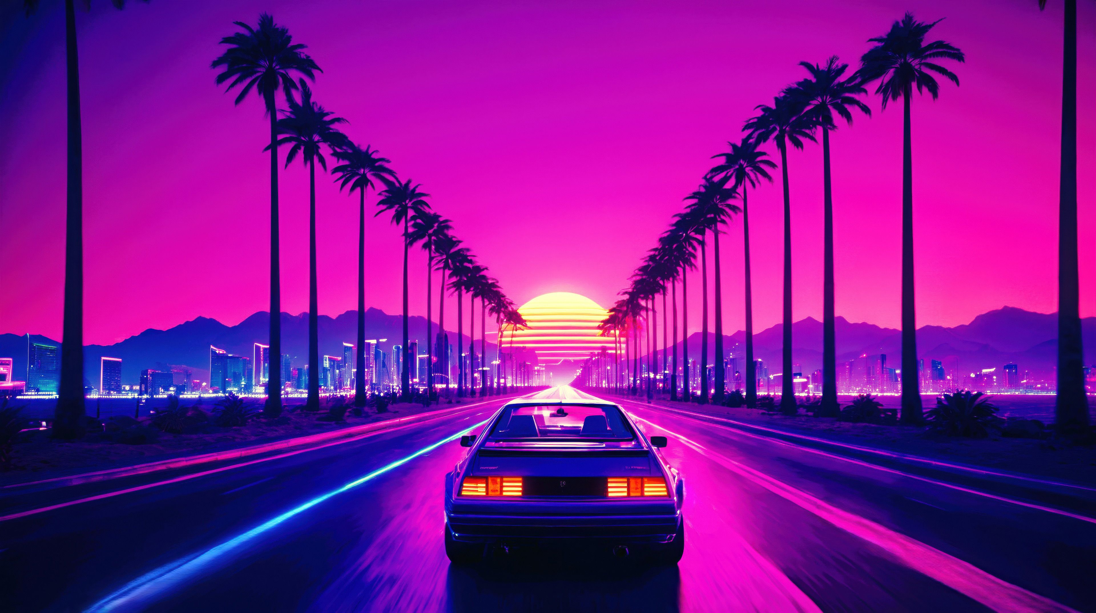 3840x2150 Retrowave Roadtrip Synth Sunset Drive Wallpaper, HD Artist Wallpaper, 4k Wallpaper, Image, Background, Photos and Picture