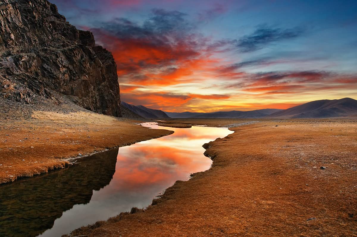 1200x797 Papermoon Mongolian Dawn Non Woven Photo Wallpaper Digital Print Including Paste Various Sizes : Amazon.co.uk: DIY & Tools