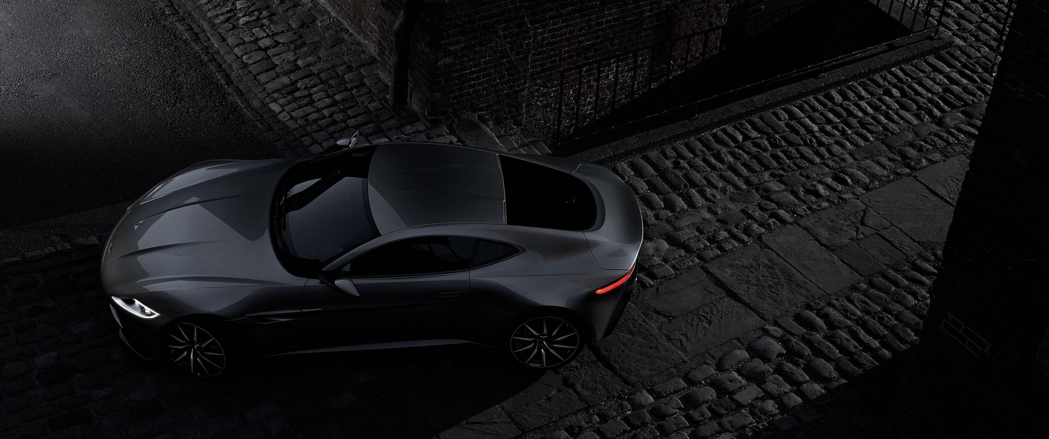 3440x1440 Download 3440x1440 Aston Martin Db Black, Bird View, Road, Cars Wallpaper