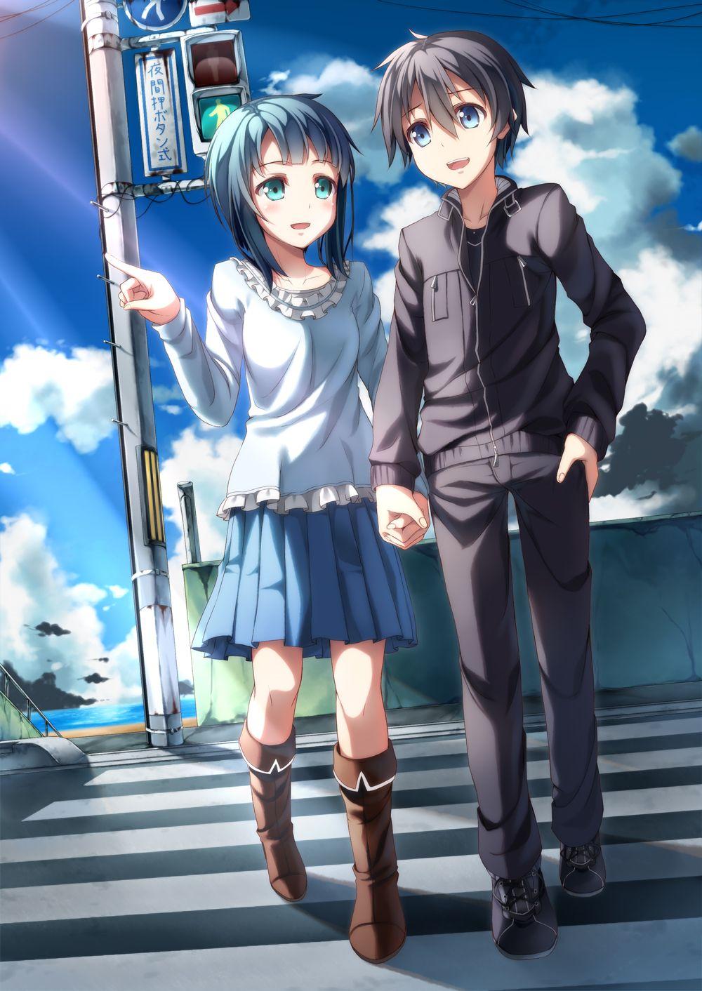 1000x1412 yuuri (asterisk) sword art online kirito sachi (sword art online)