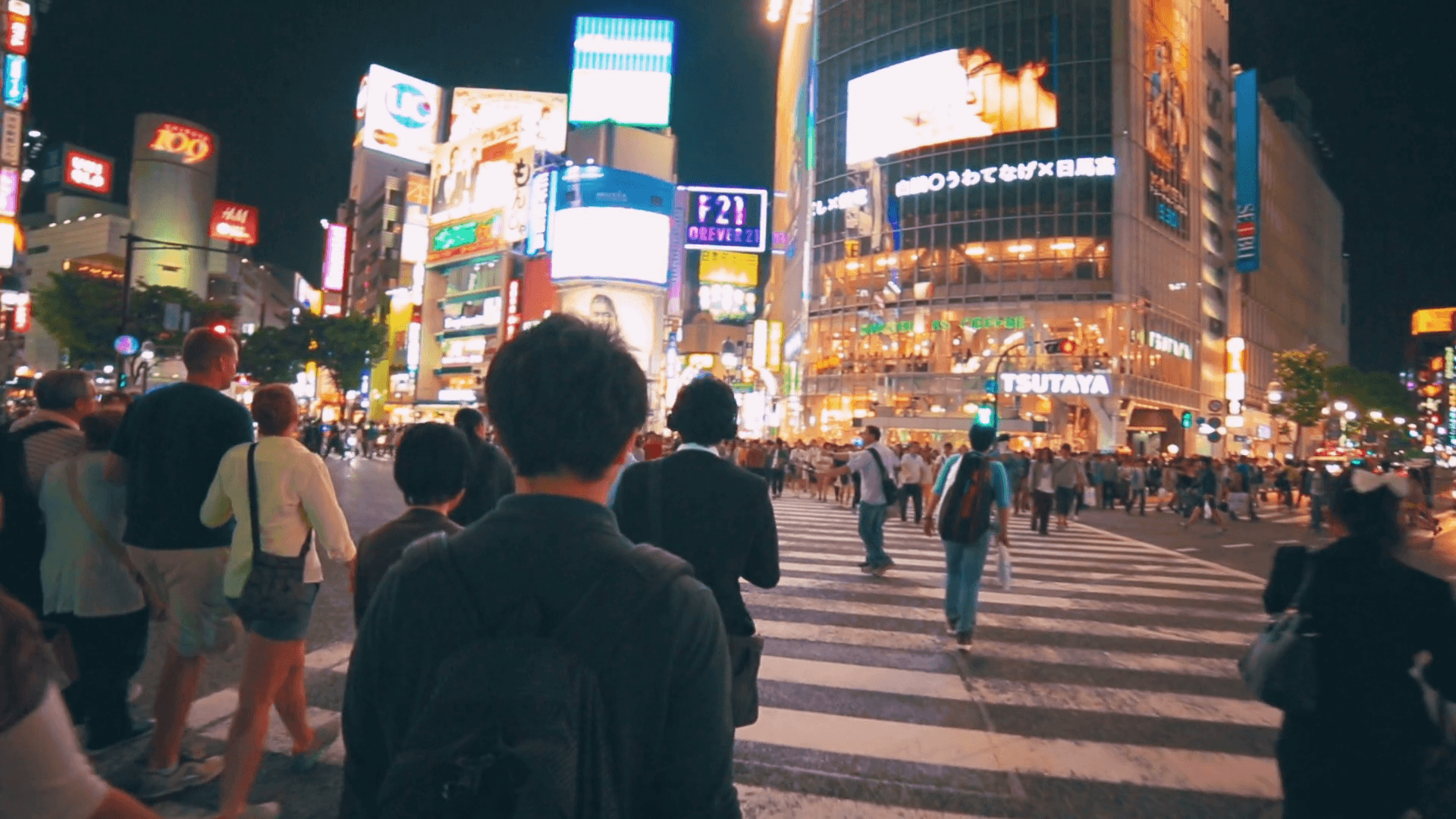 1920x1080 POV shot of people crossing the street, Shibuya, Tokyo Stock Video Footage