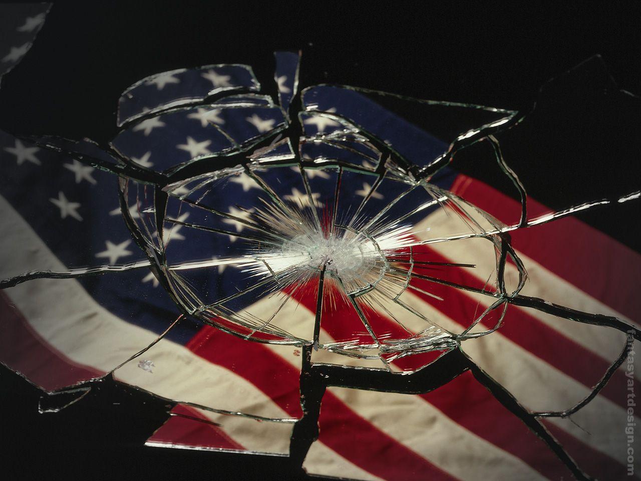 1280x960 American flag wallpaper broken glass by Patriot, Photo Manipulation