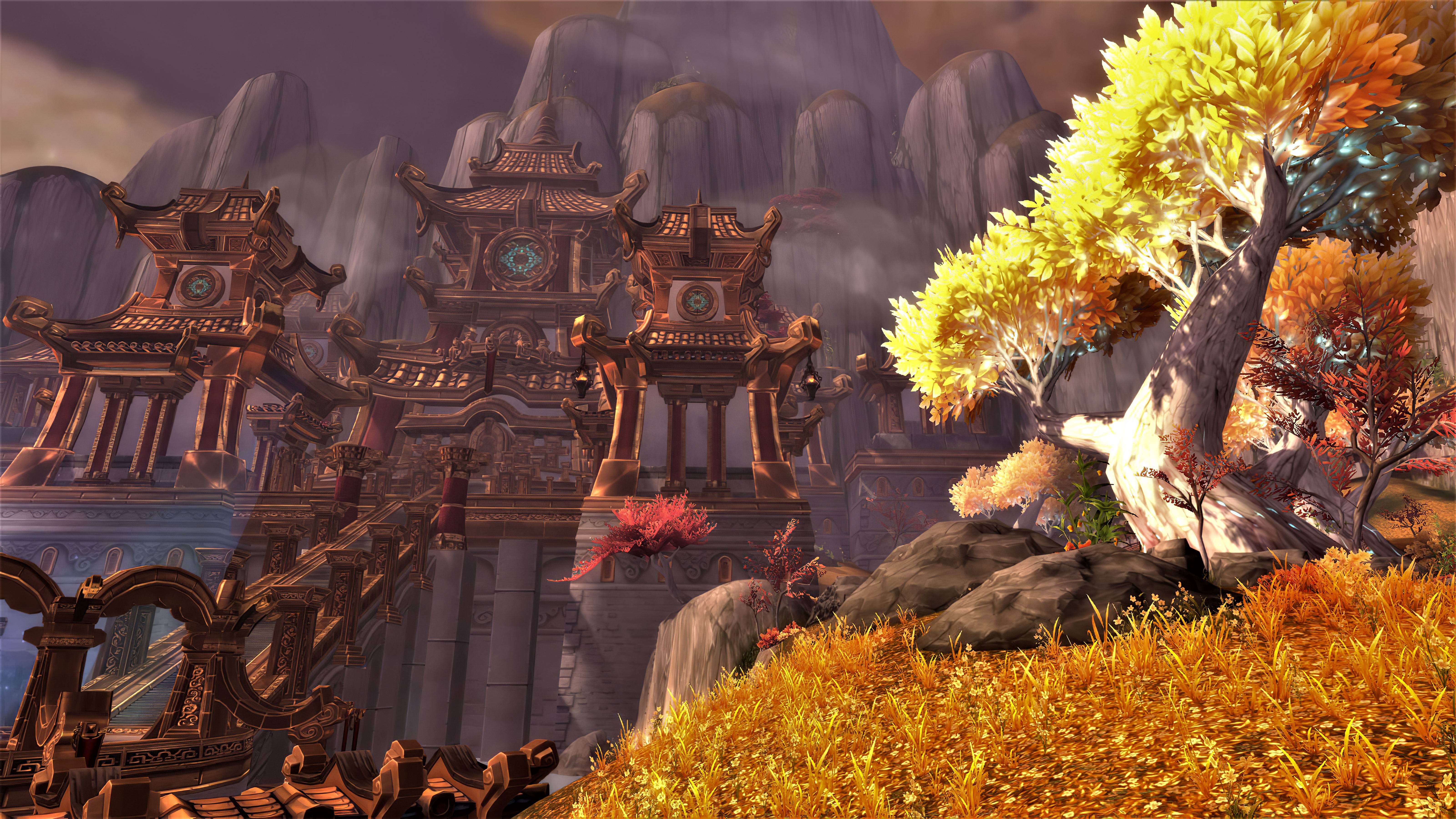 6400x3600 Pandaria wallpaper resolution. Took the shot and tinkered with it myself. Hope some of you like it