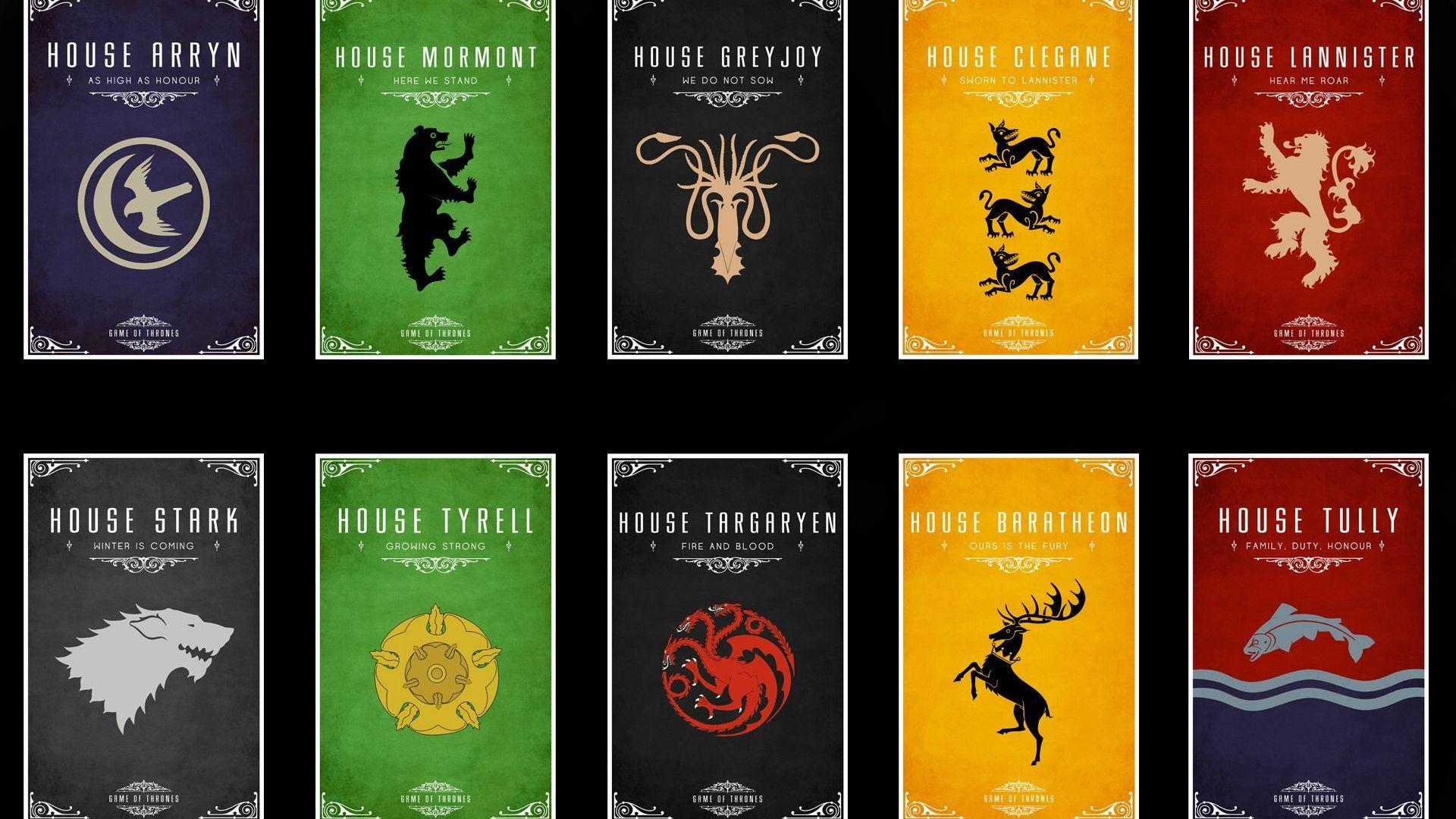 1920x1080 Game of Thrones houses Wallpaper