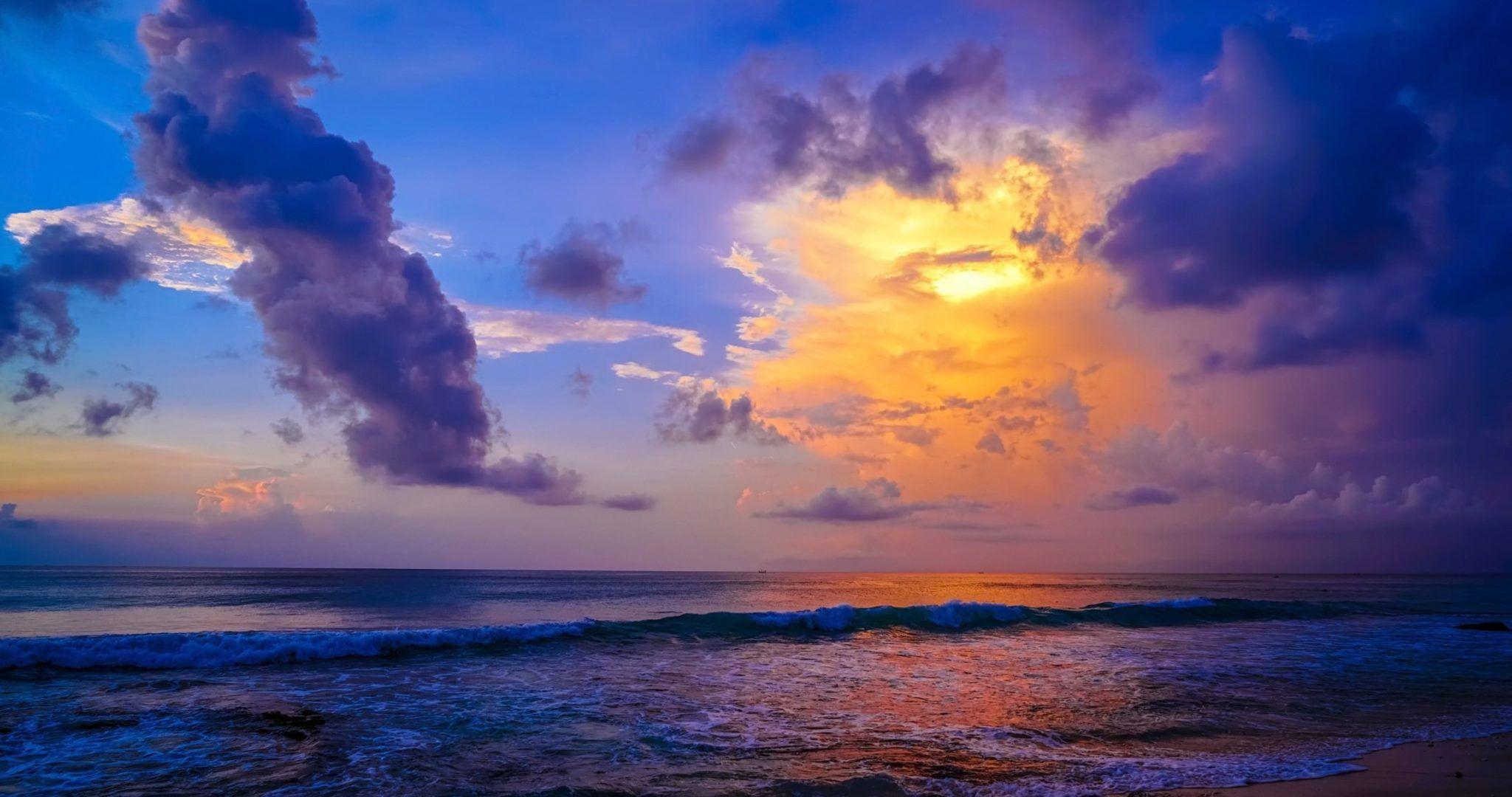 2048x1080 Sunset Bali Beach Ultra HD Wallpaper 4k Download Free
