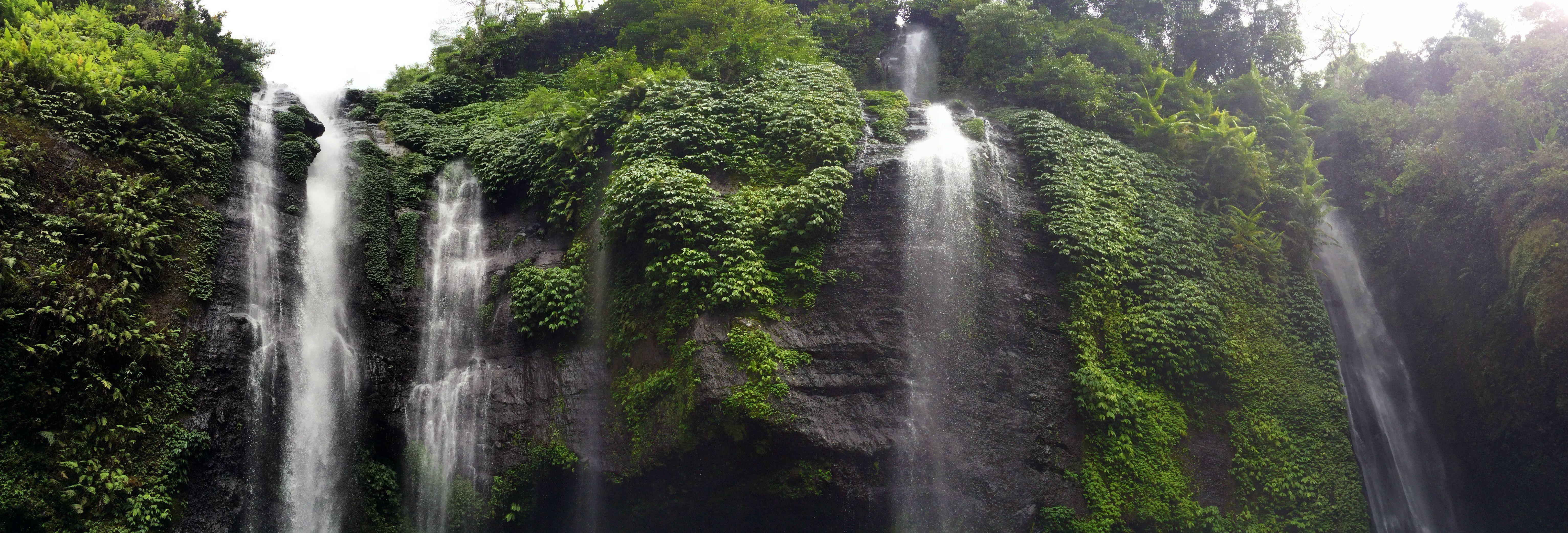 6130x2082 Bali Waterfall Wallpaper .