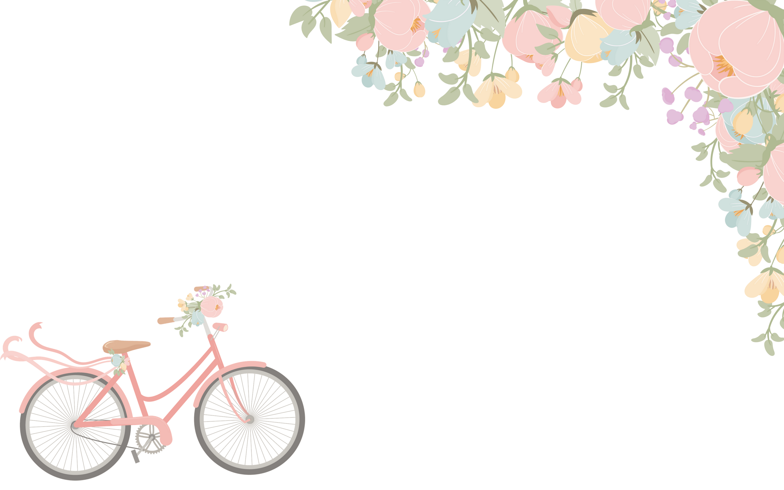 2560x1600 Mac 2560x1600 Watercolor Floral and Pink Bicycle Wallpaper by The Birch Cottage Birch Cottage