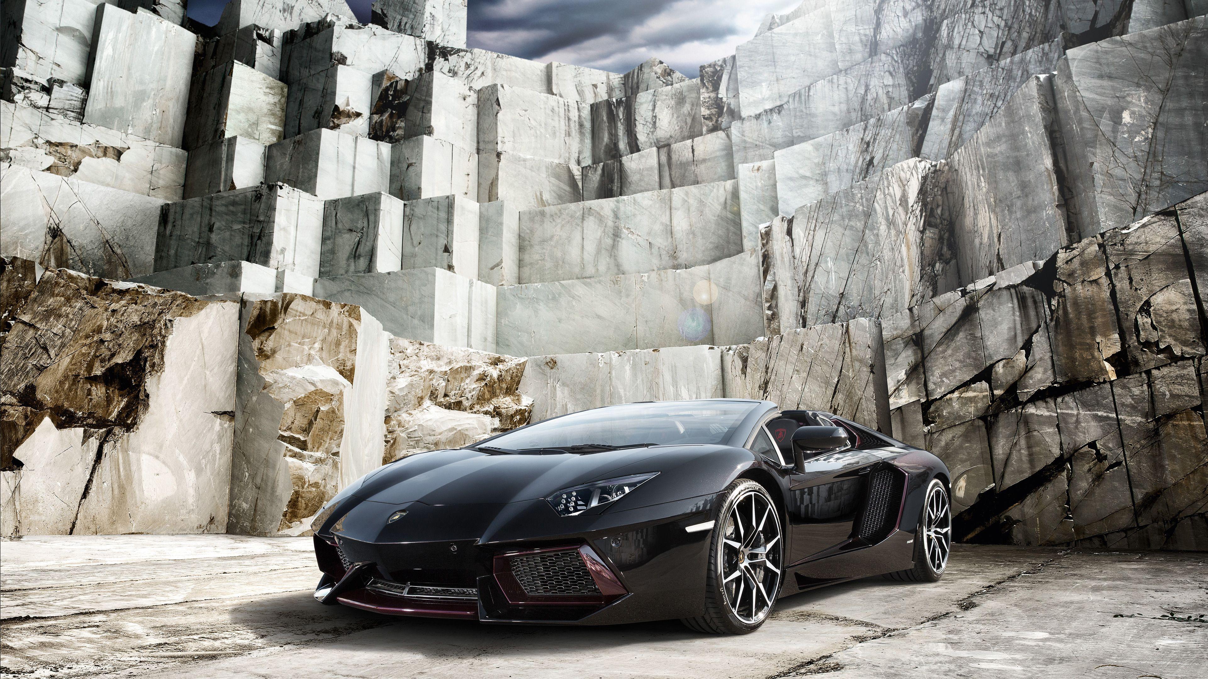 3840x2160 Black Lamborghini Aventador 4K HD Wallpaper