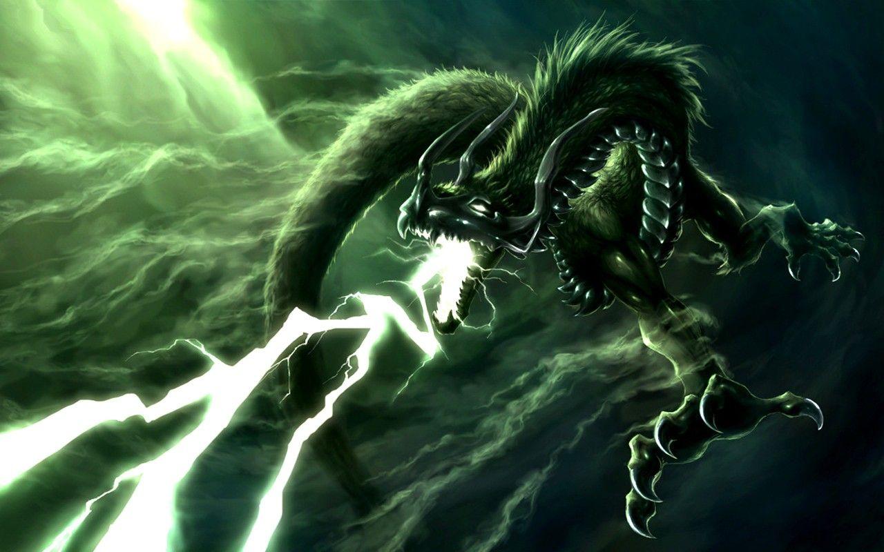 1280x800 Blue Lightning Dragon Wallpaper New Chinese Dragon Wallpaper