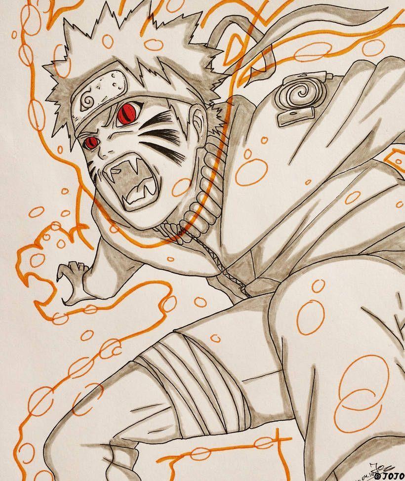 820x974 Modo Kyuubi:.  bởi JoJoAsakura.  Naruto bức tranh, Naruto bản vẽ, Naruto sketch