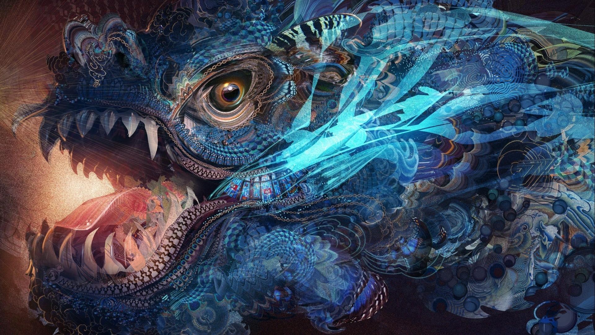 1920x1080 Abstract creatures artwork chinese dragon wallpaper