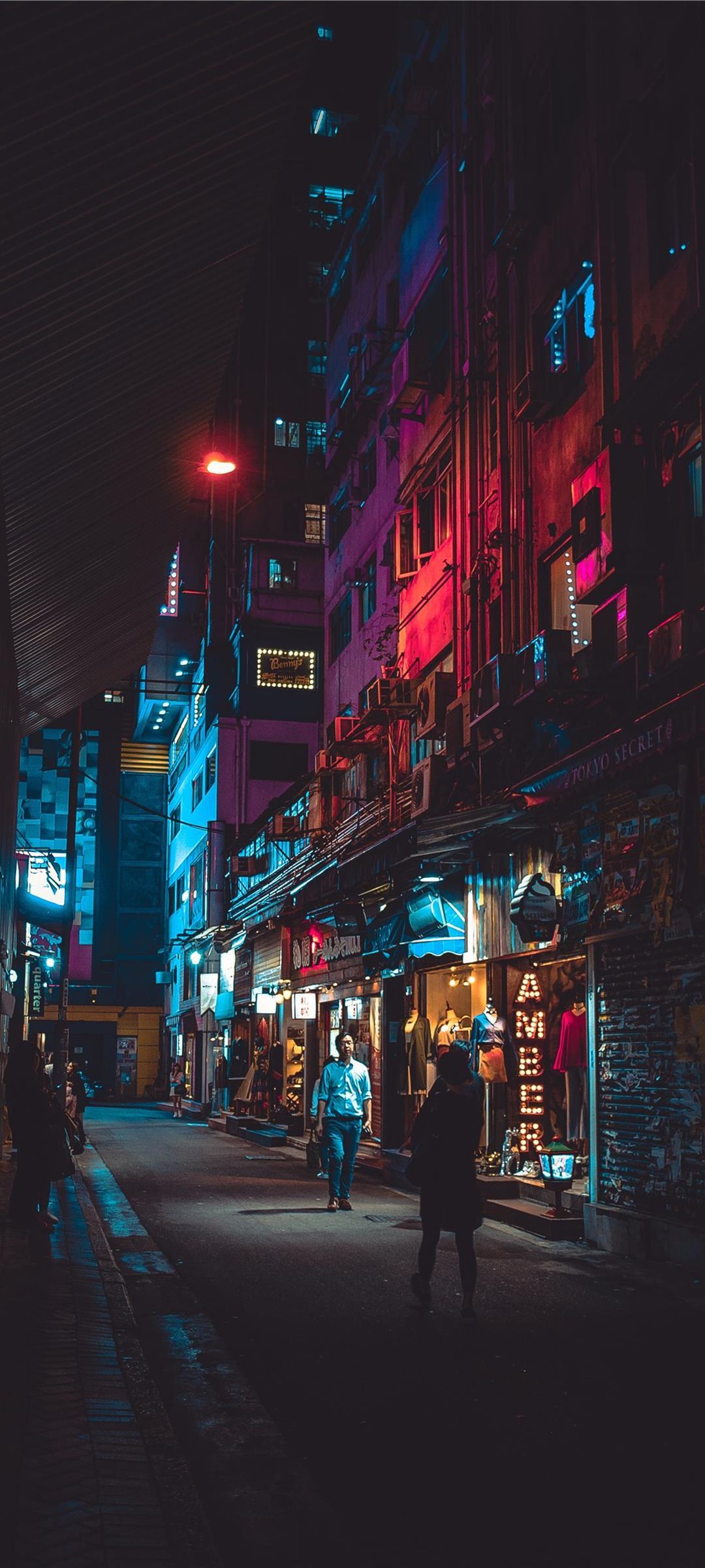 1080x2400 Night in Hong Kong 9x pro Wallpaper Download