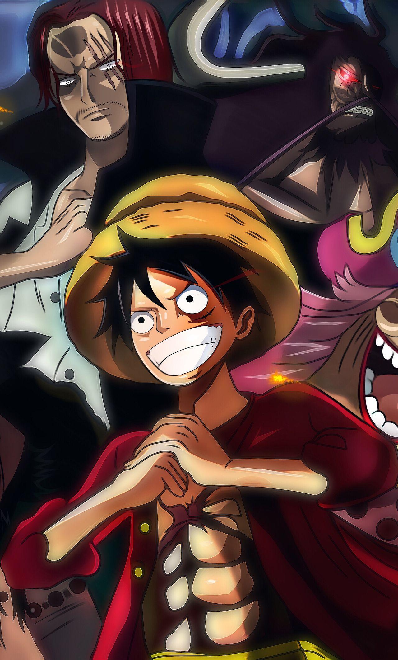 1280x2120 One Piece Charlotte Linlin Kaido Marshall D Teach Monkey D Luffy Shanks iPhone HD 4k Wallpaper, Image, Background, Photo and Picture