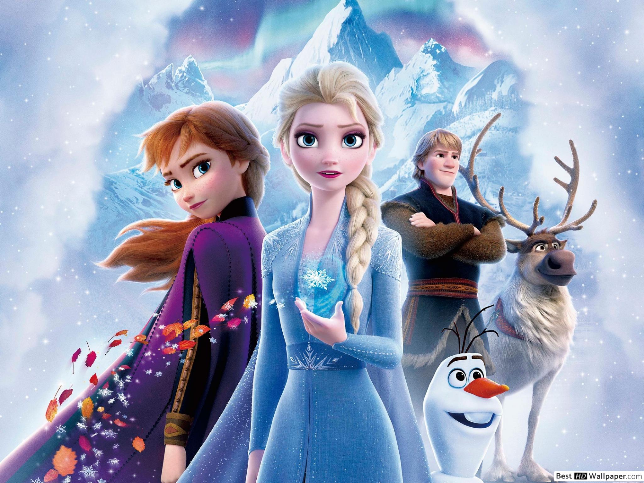 2048x1536 Elsa and Anna's magical quest with Kristoff, Sven and Olaf HD wallpaper download