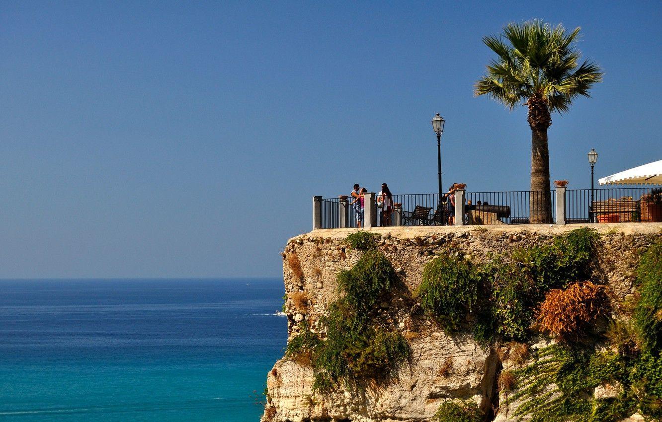 1332x850 Wallpaper sea, the sky, Italy, Tropea, lookout, Calabria image for desktop, section пейзажи