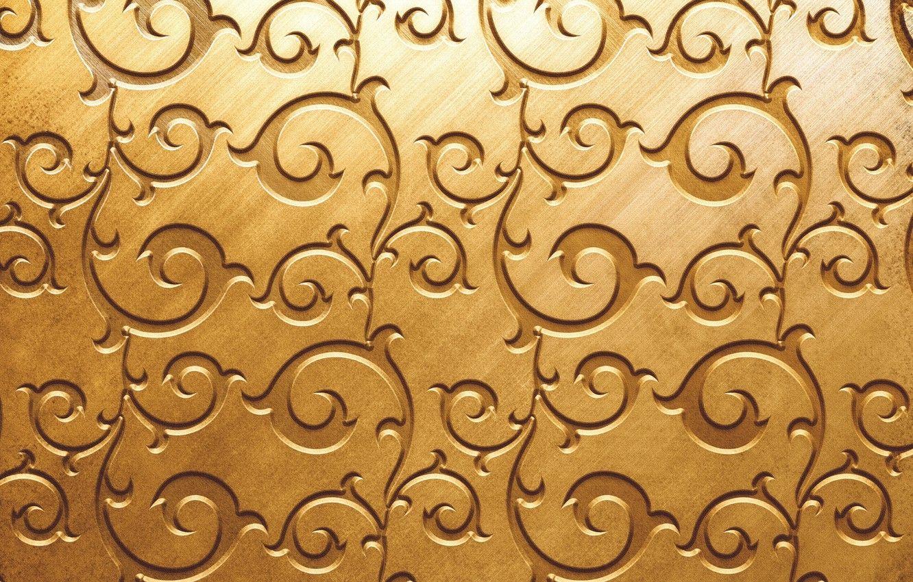 1332x850 Wallpaper pattern, texture, Golden color image for desktop, section текстуры