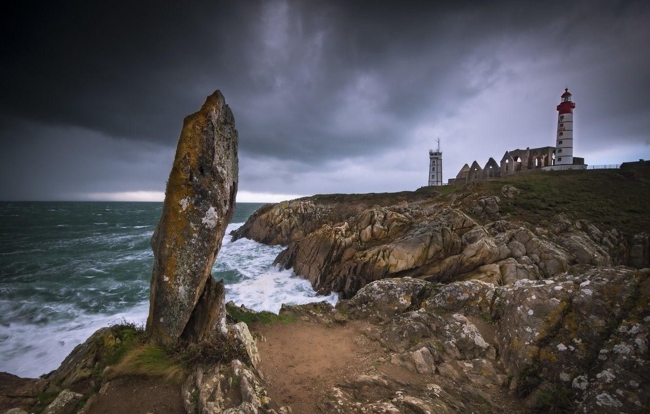 1332x850 Wallpaper Brittany, Saint Mathieu, Arrondissement Of Brest, The Pointe Saint Mathieu Image For Desktop, Section пейзажи