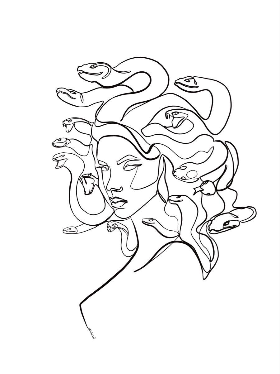900x1200 Medusa wallpaper. Medusa tattoo, Cute little tattoos, Line art tattoos