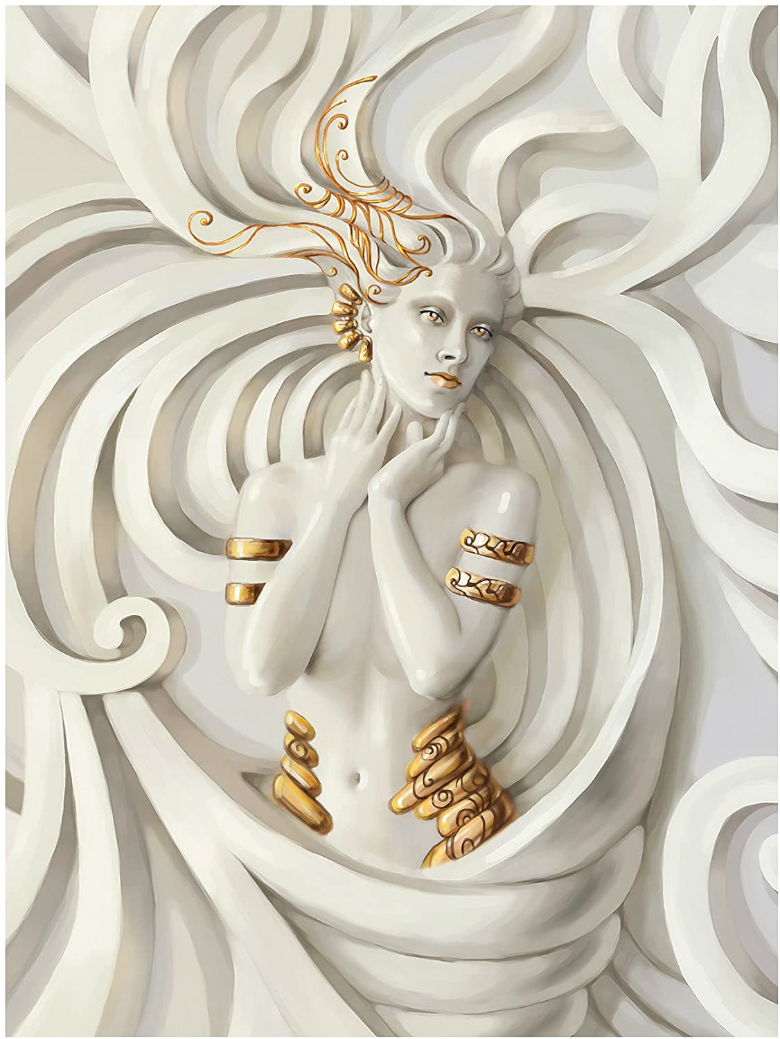1126x1500 Photo Wallpaper 3D LOW RELIEF MEDUSA IN GOLD Wall Mural (3046VE) (416cm x 254cm (WxH)): Amazon.co.uk: DIY & Tools