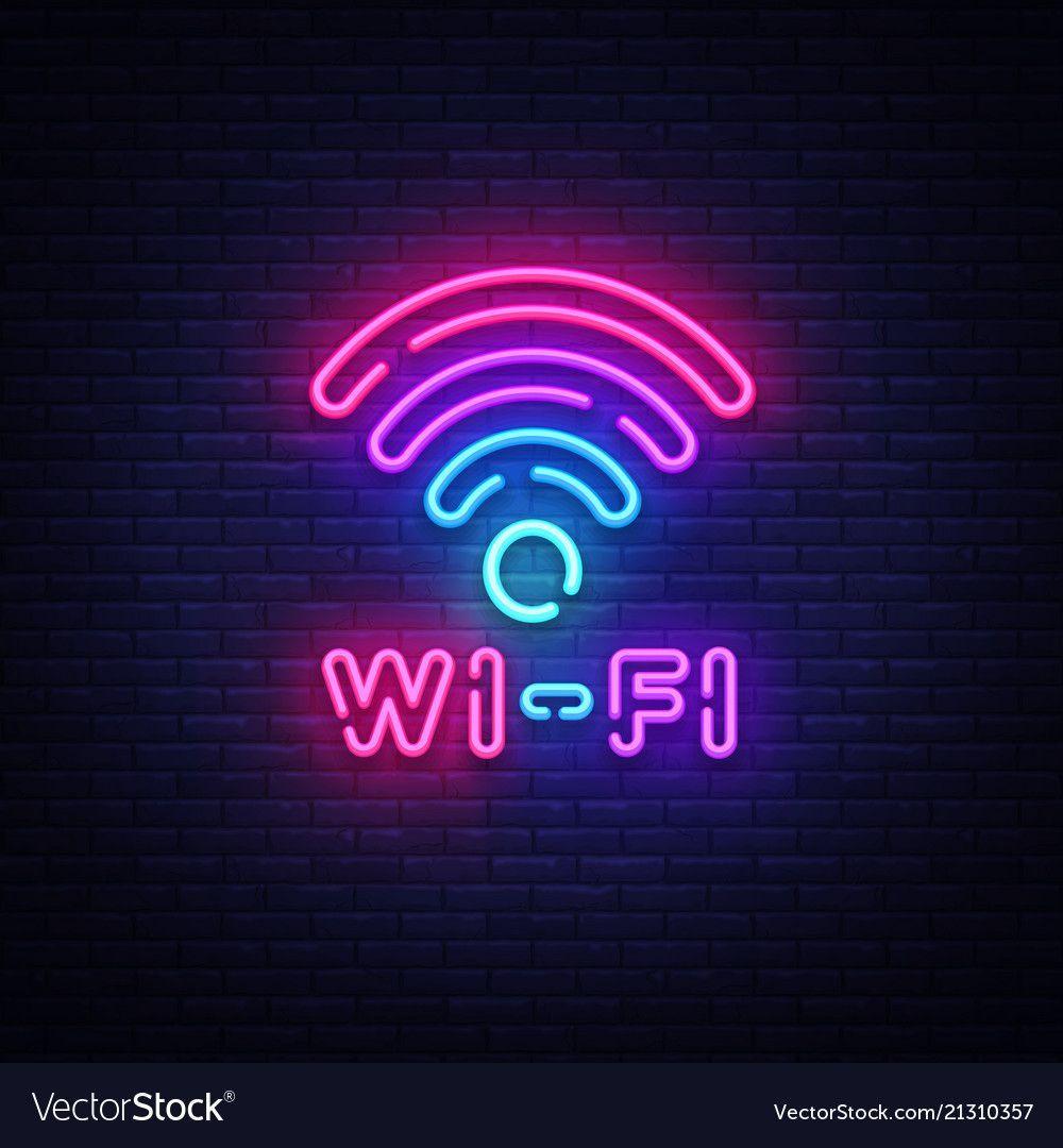 1000x1080 Wifi neon sign vector. Wifi symbol neon glowing letters shining, Light Banner, neon text. Vector illustra. Neon signs, Wallpaper iphone neon, Neon light wallpaper