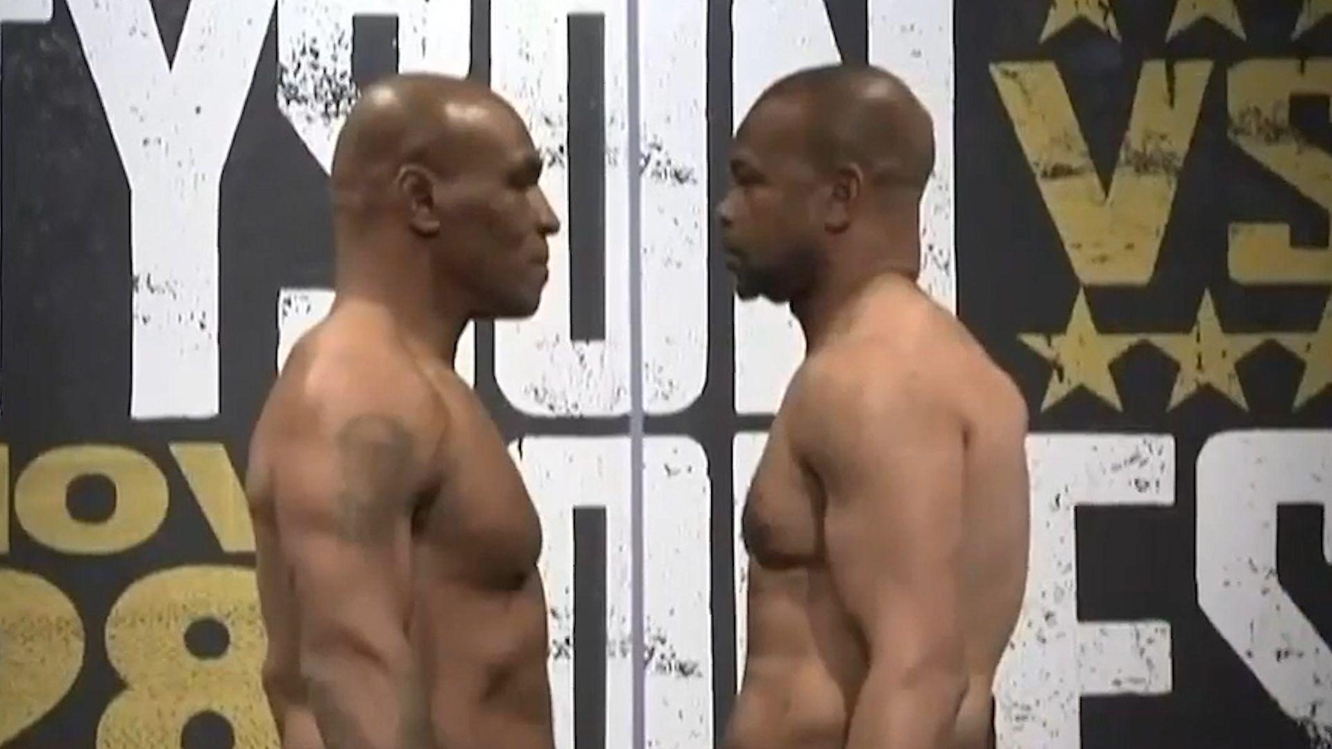 1920x1080 Mike Tyson v Roy Jones Jr: Fighters weigh in for exhibition bout in Los Angeles