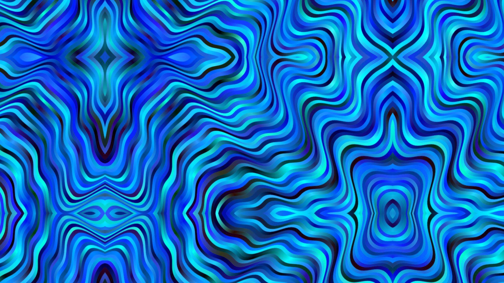 1920x1080 Abstract Artistic Blue Digital Art Psychedelic Wallpaper: 1920x1080