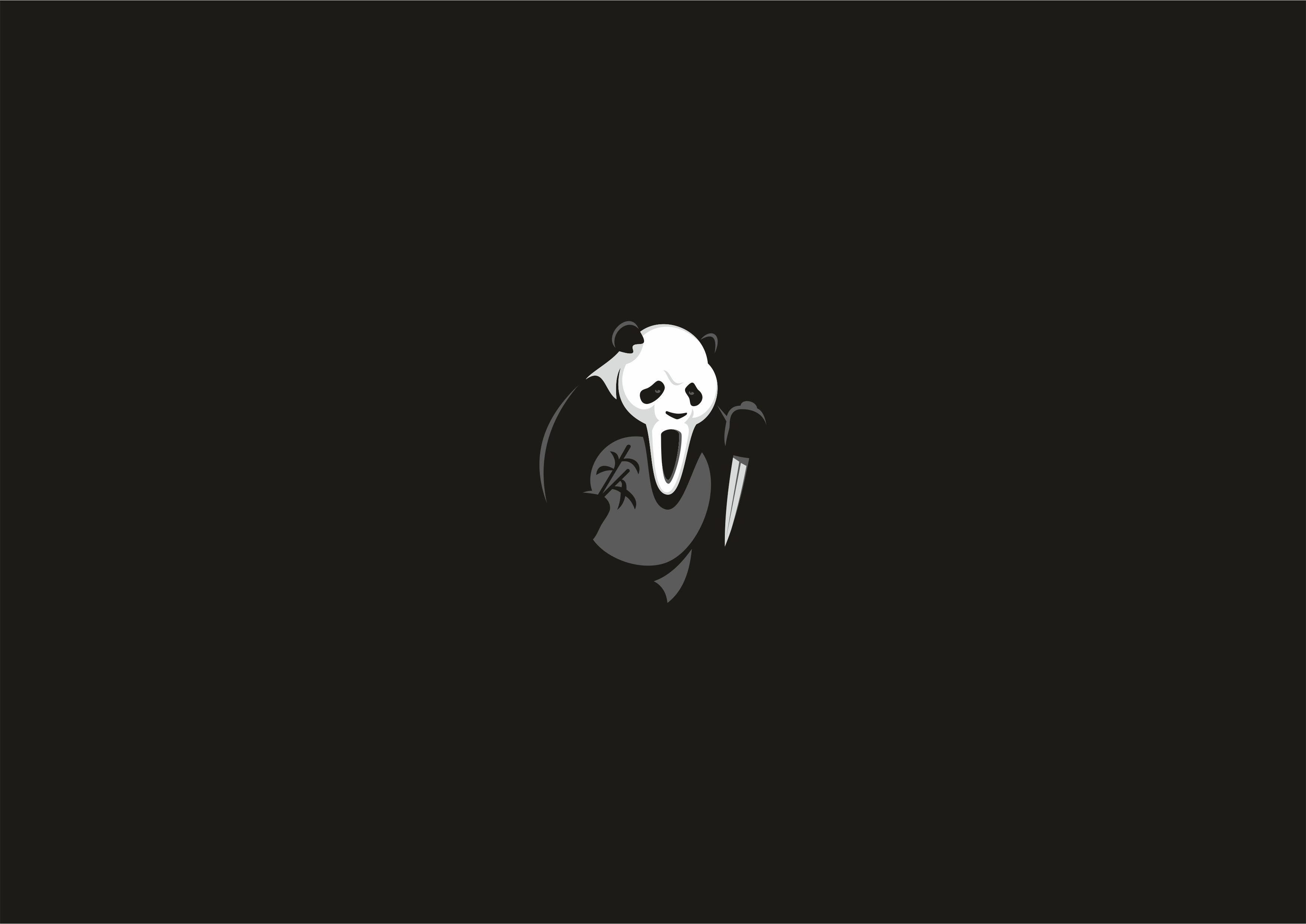 3508x2482 Minimalist Panda Killer background. #Minimalist #Minimalistwallpaper